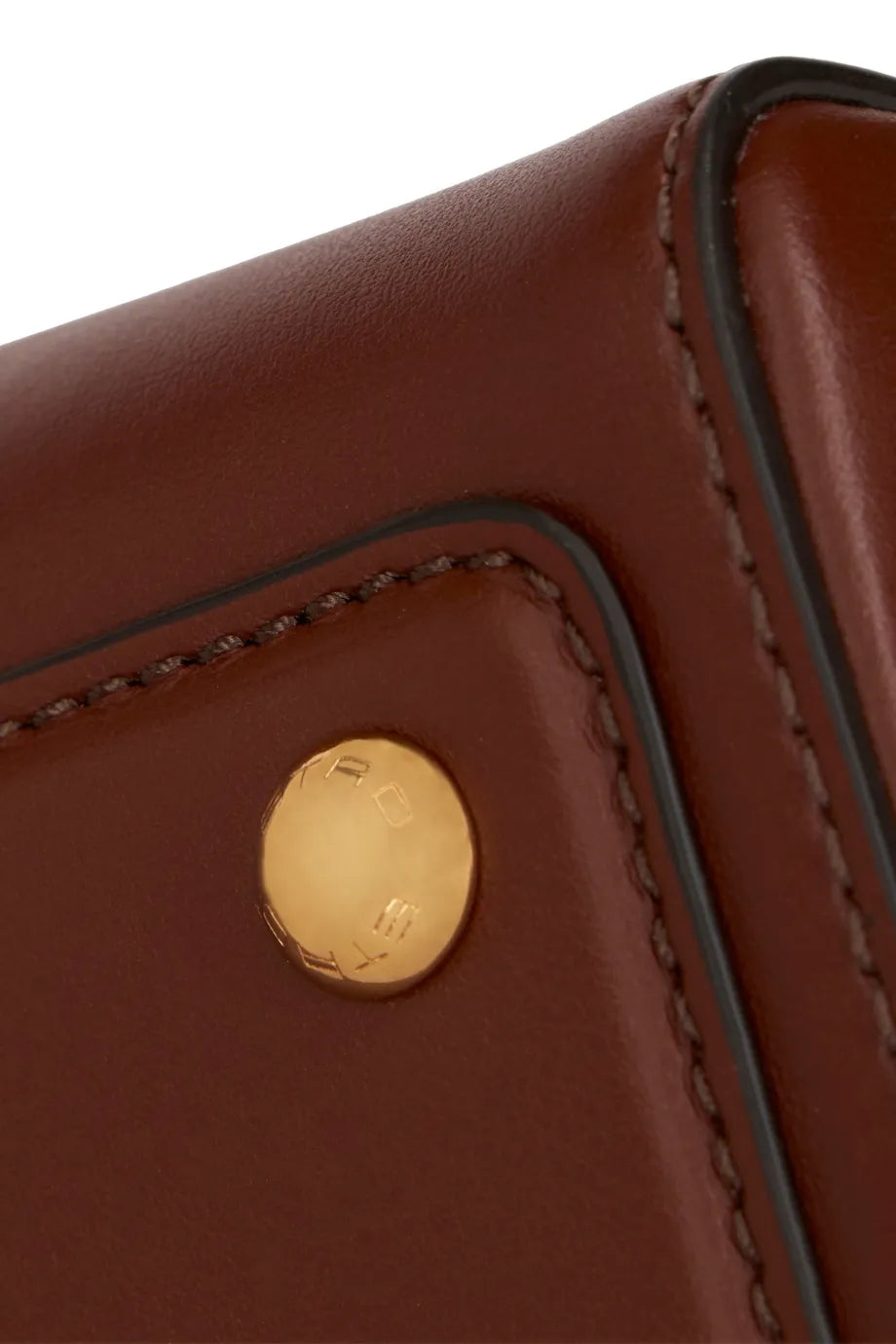 Vela Small Leather Shoulder Bag in Brown