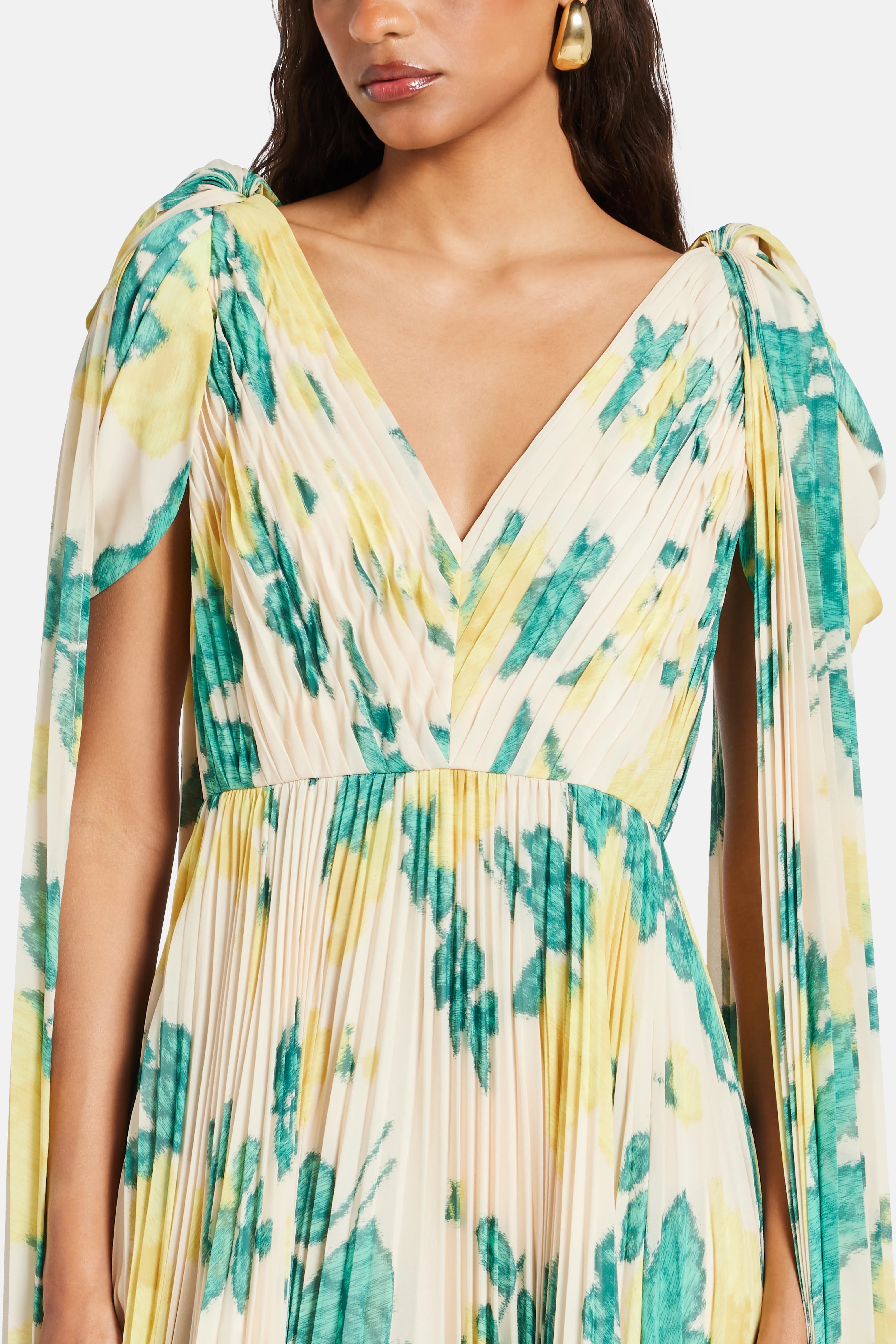 Printed Maxi Dress With Exposed Shoulder