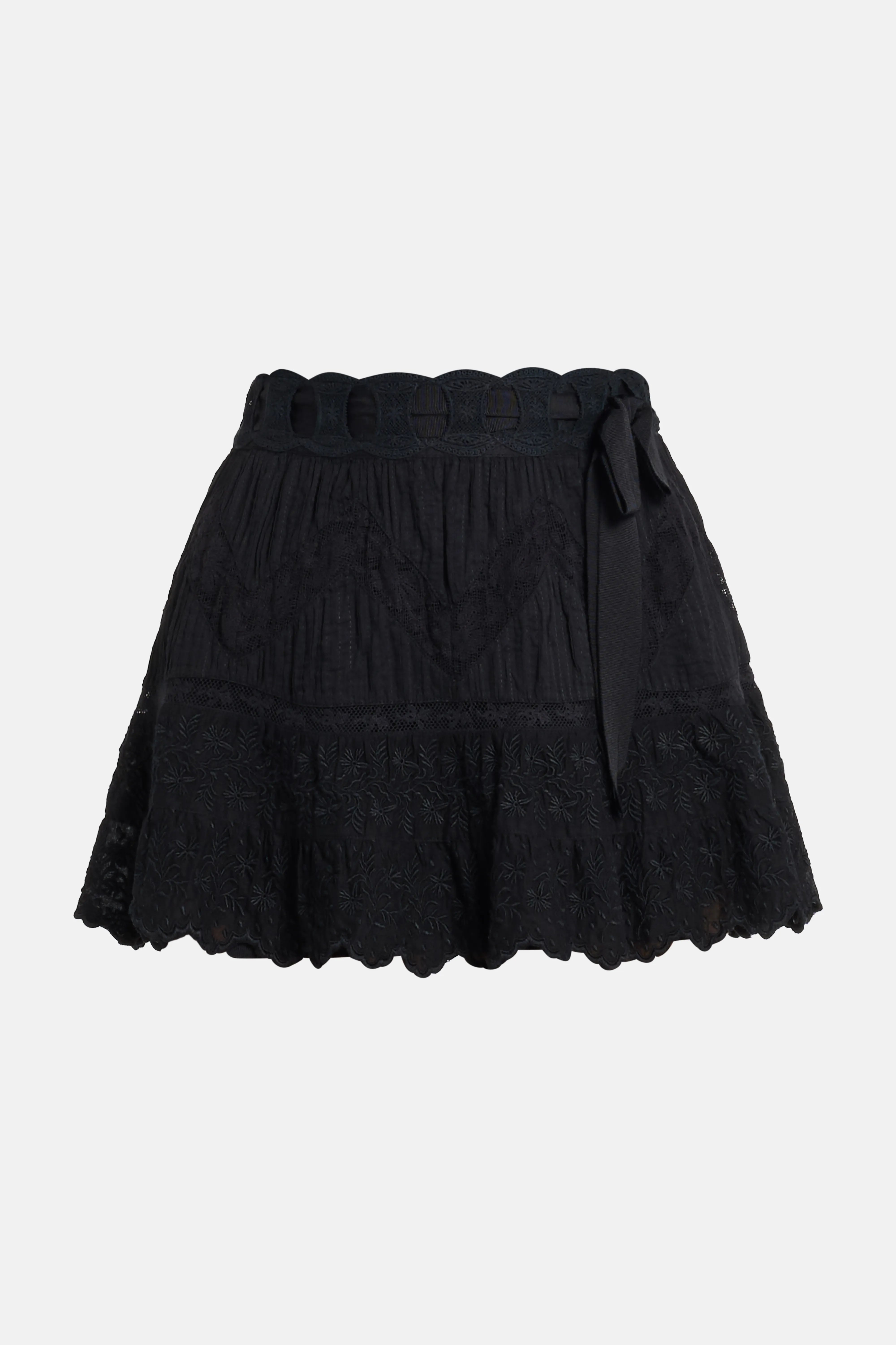 Nerina Cotton Mini Skirt in Black