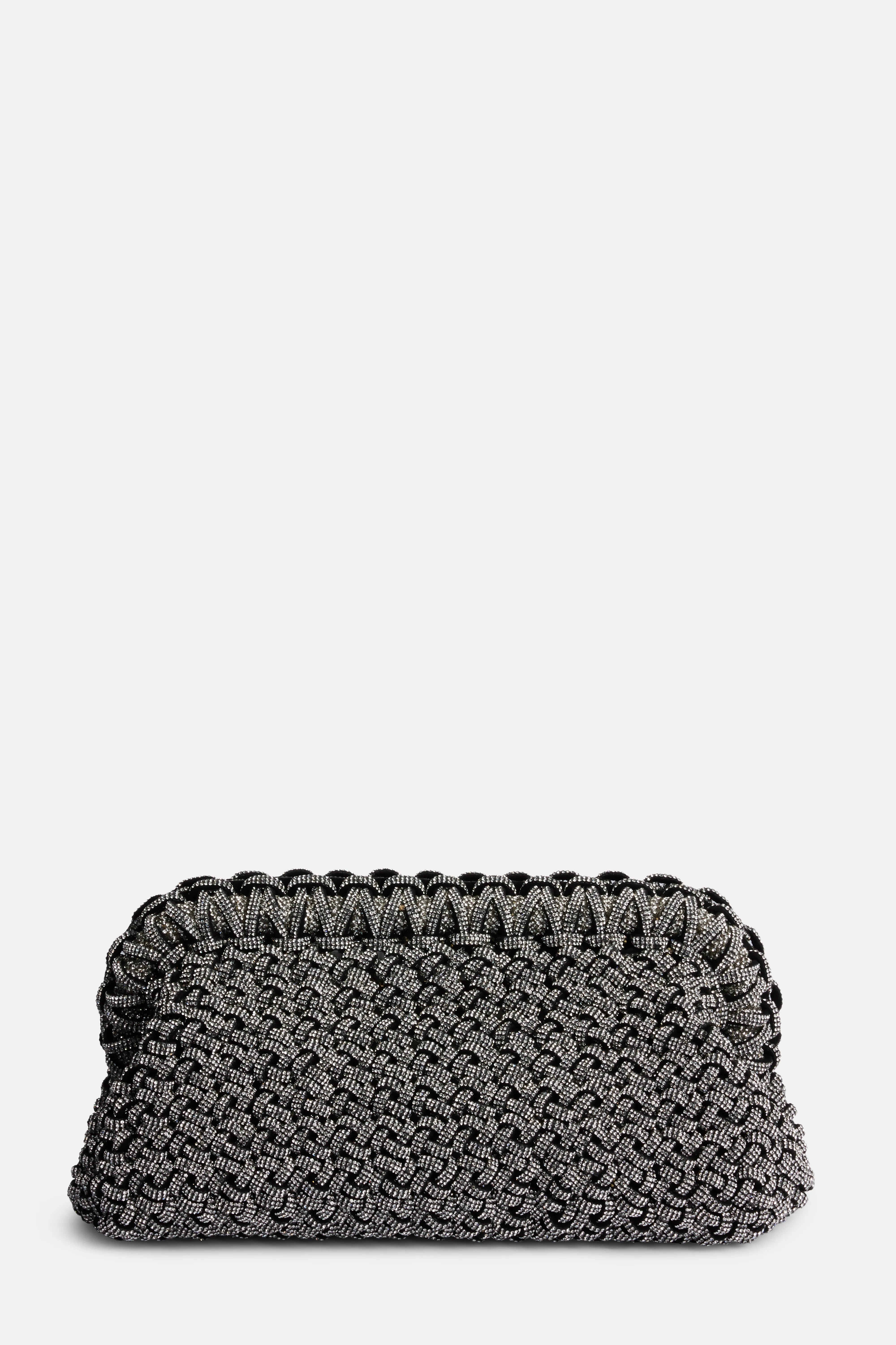 Crystals Clutch Bag in Black