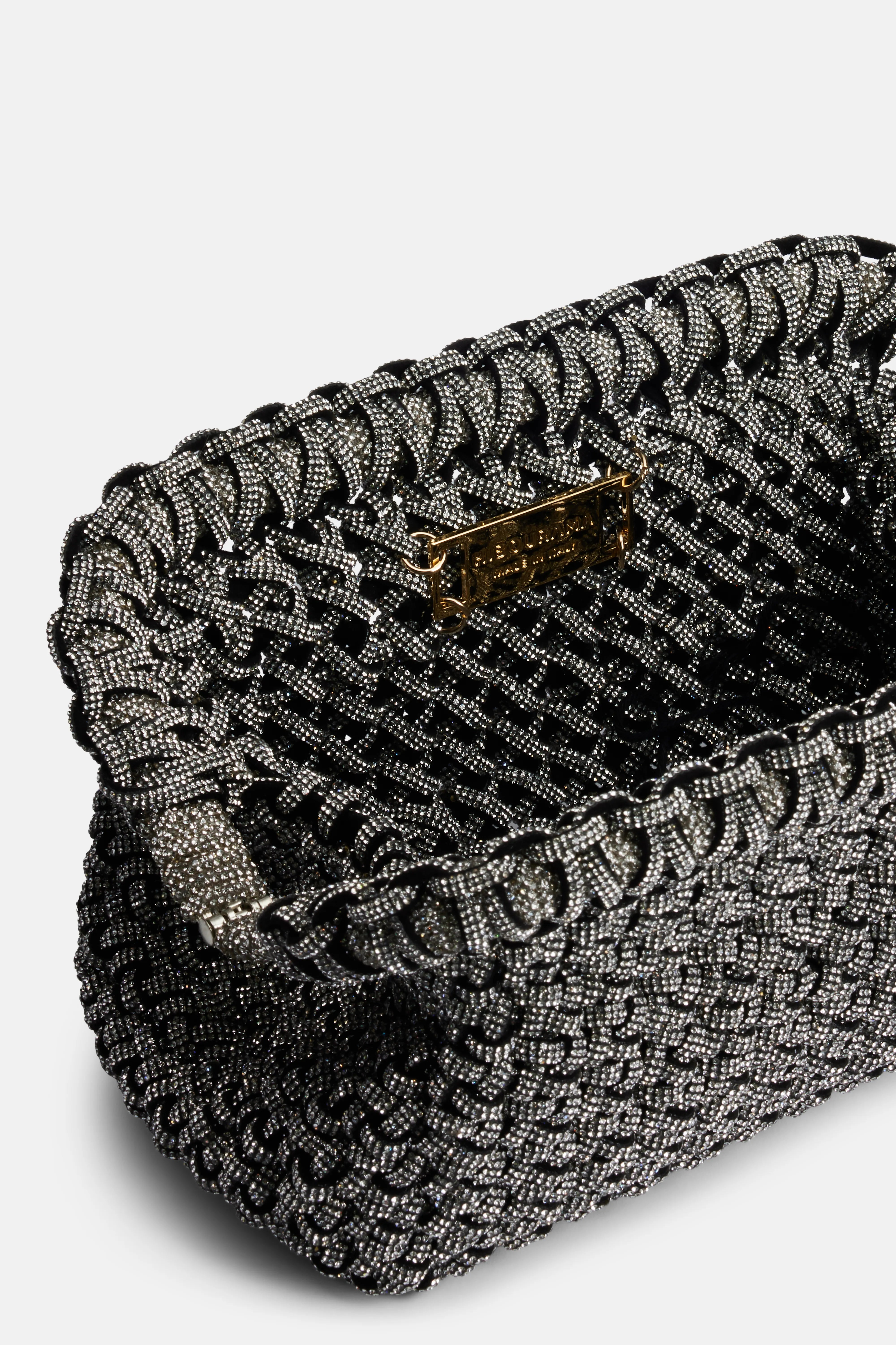 Crystals Clutch Bag in Black