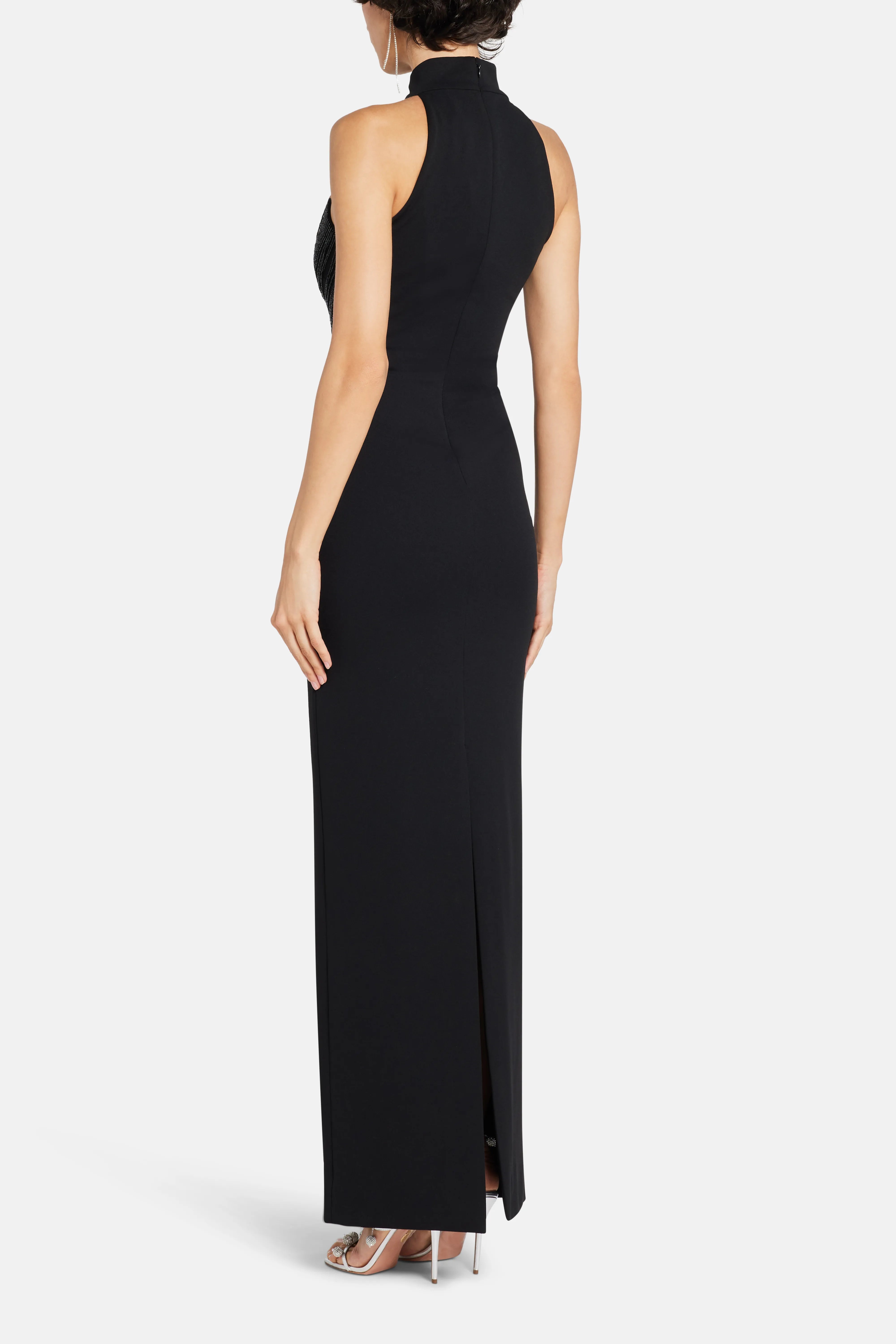Portia Sleeveless Evening Dress in Black