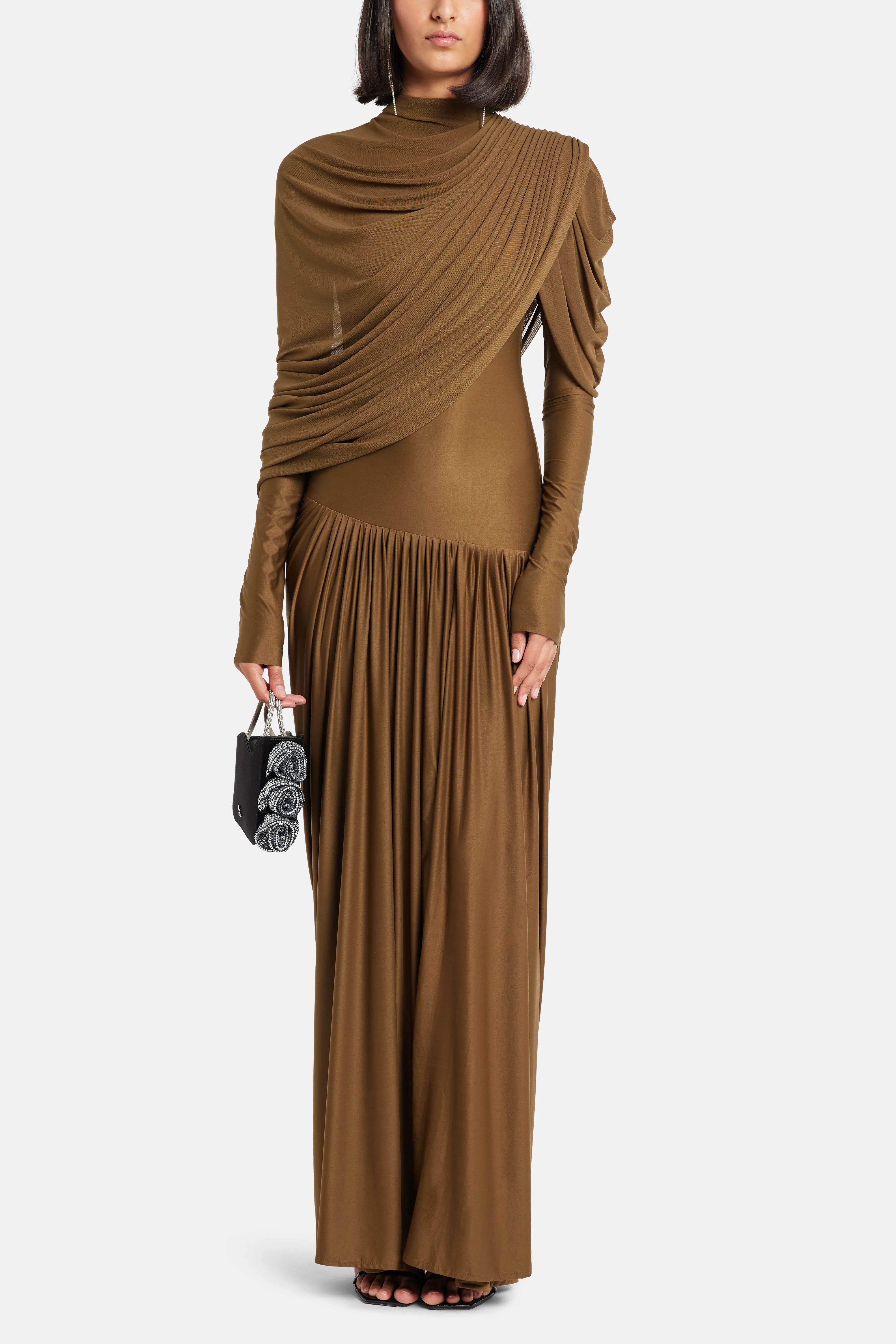 فستان ماكسي بولينا باللون الأخضر