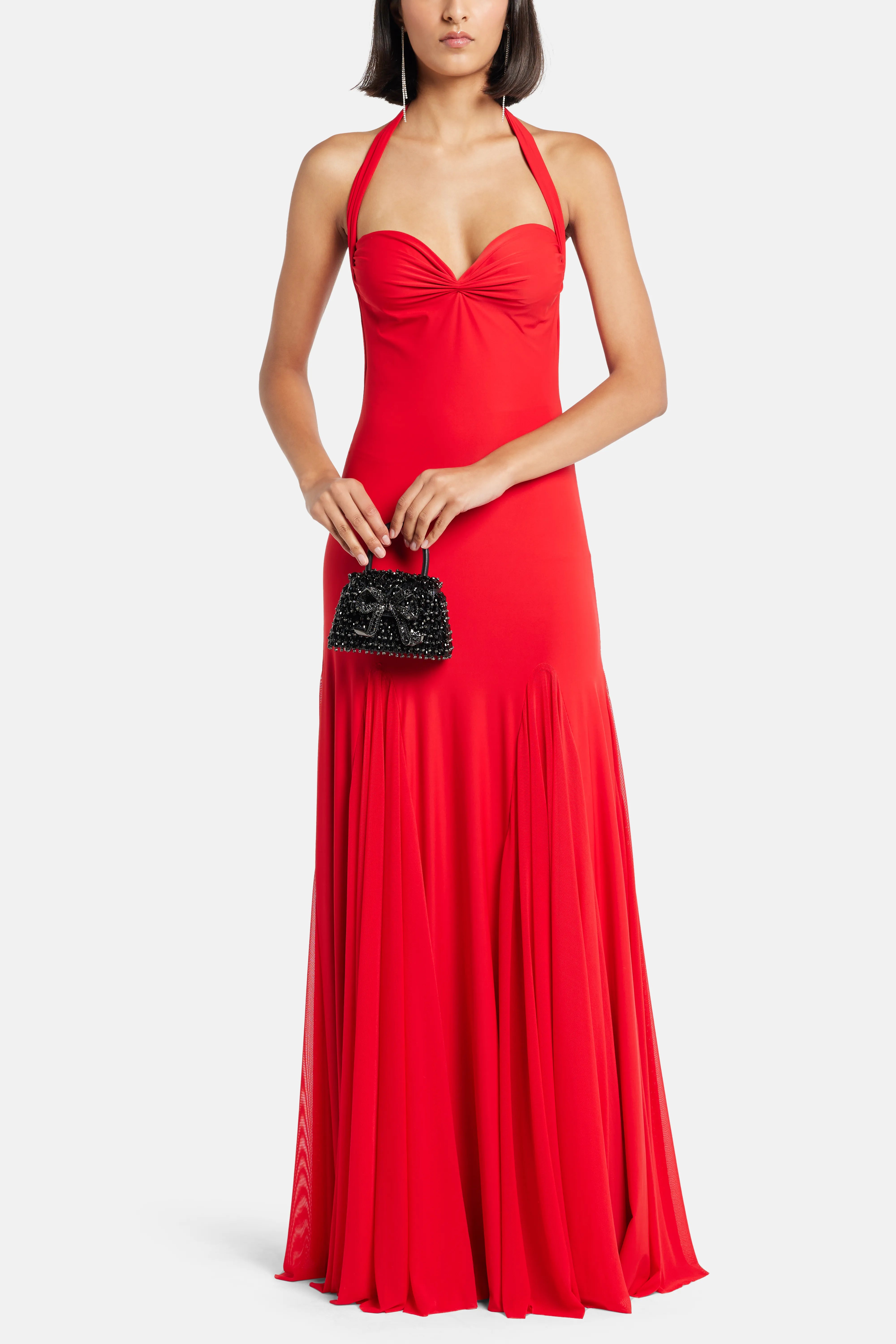 Berta Maxi Dress in Red With Scarf