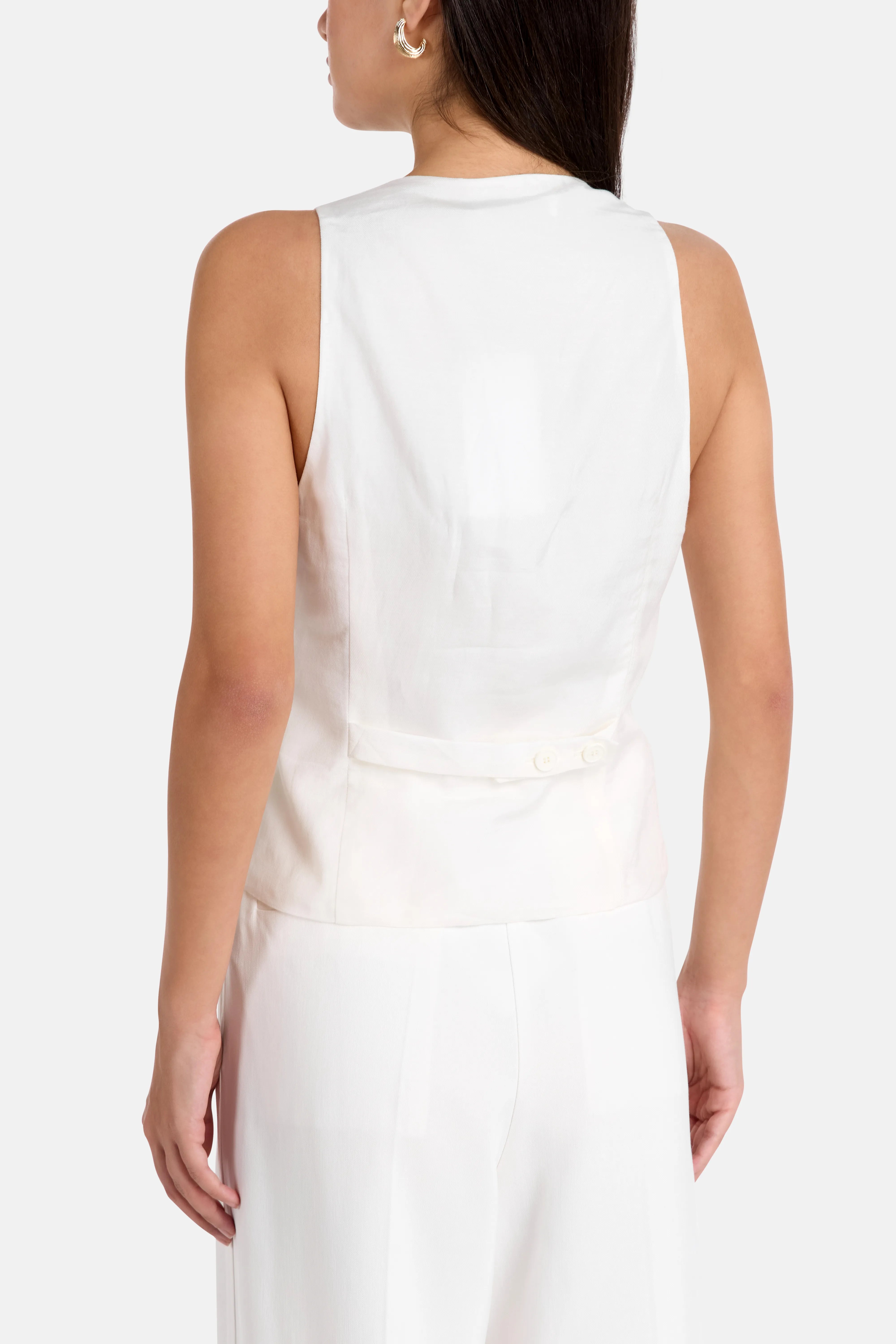 Cala Sleeveless Cotton Top in White