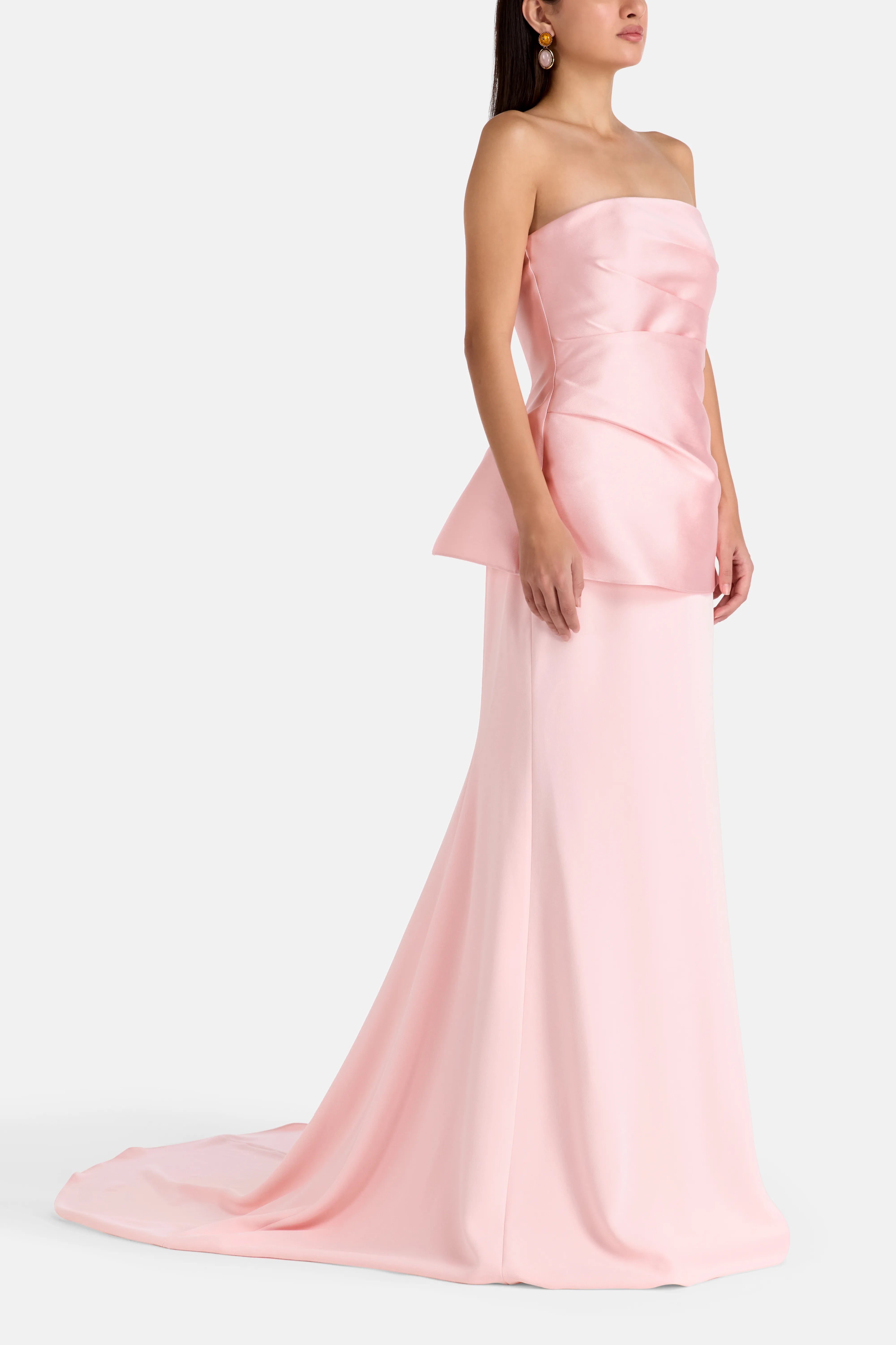Alia Strapless Evening Gown in Pink