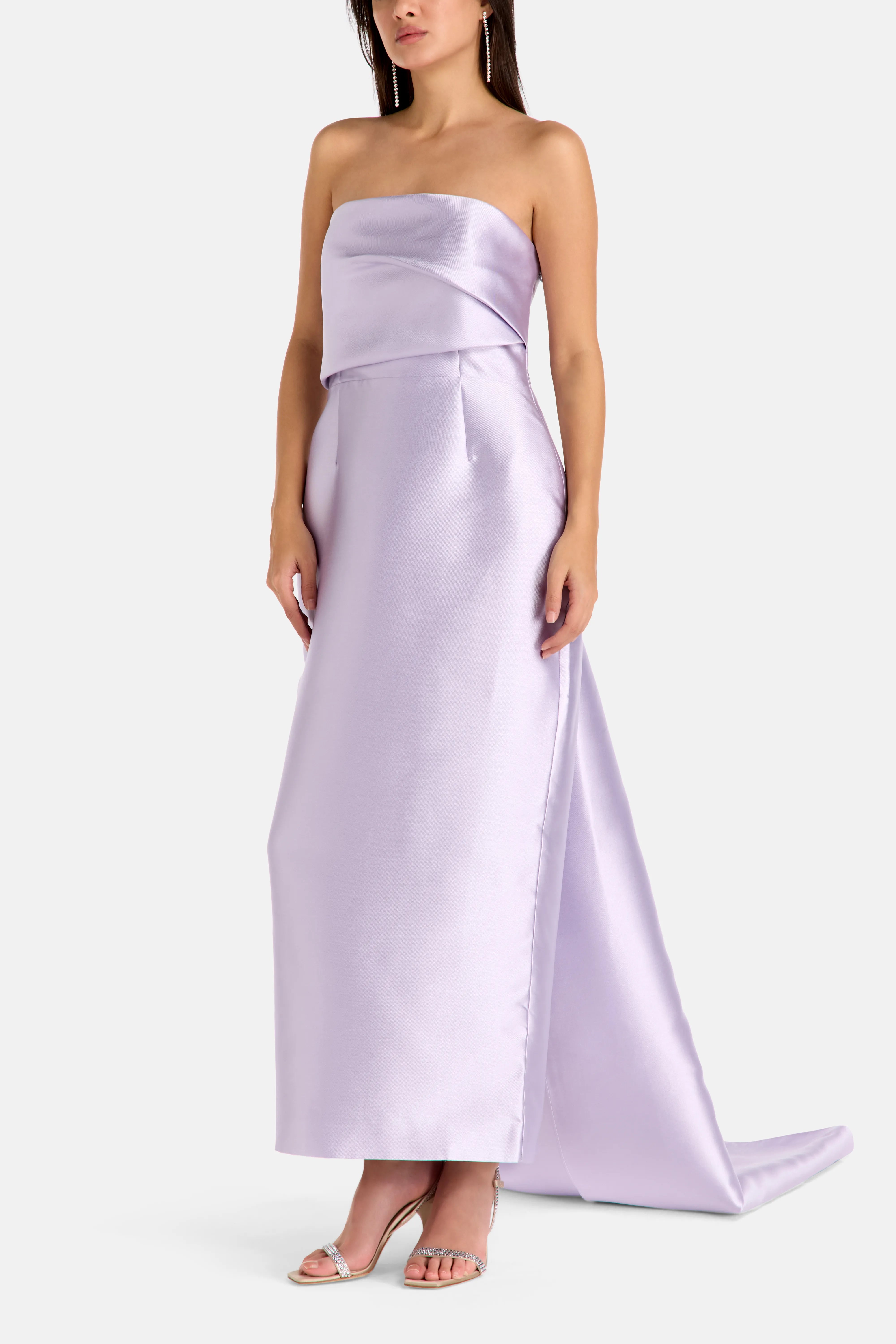 Kiki Midaxi Strapless Evening Gown in Purple
