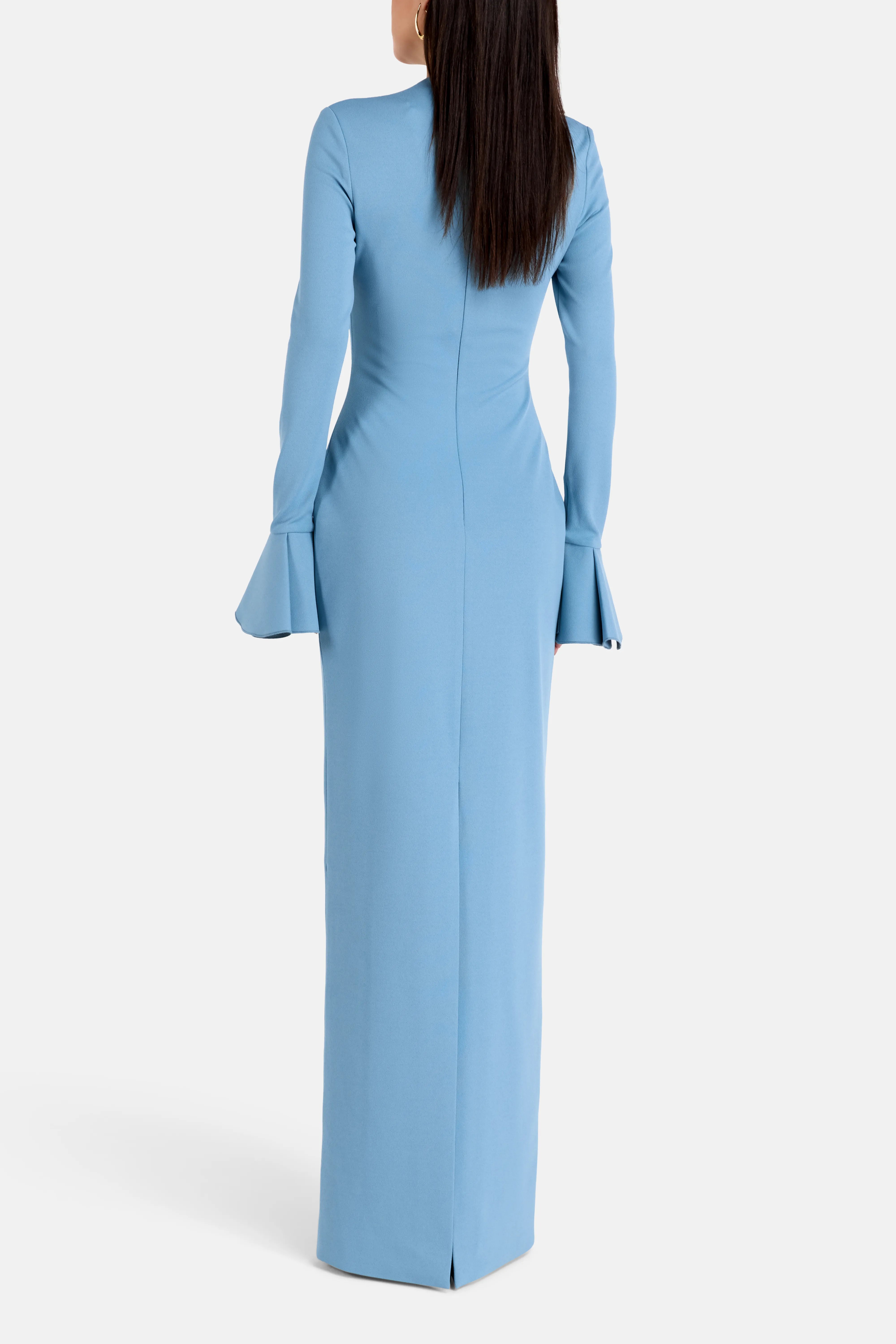 Alicia Long Sleeves Evening Dress in Blue