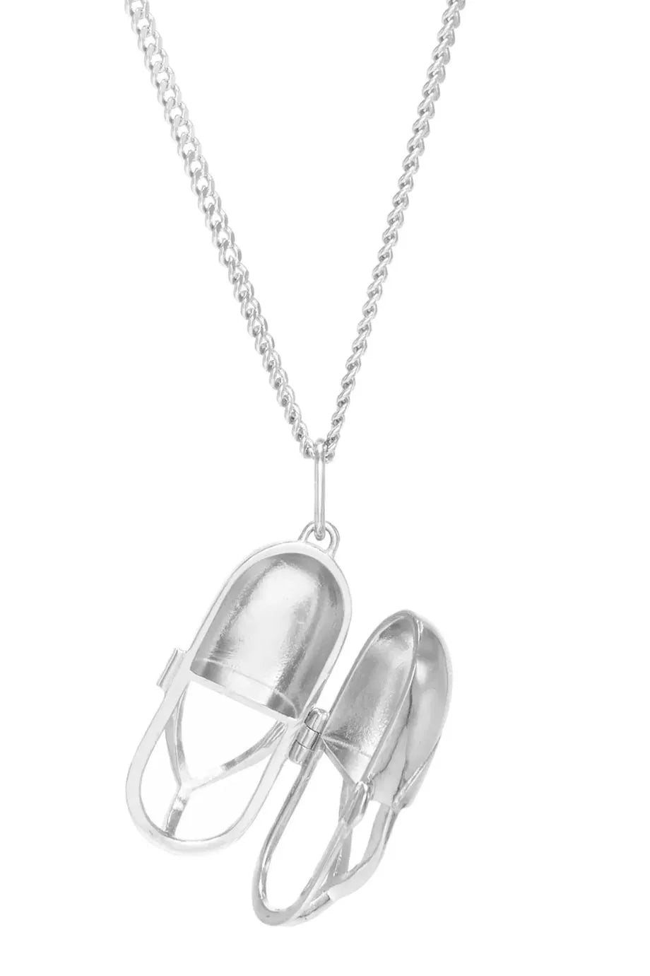 Capsule Crystal Pendant Necklace in Silver
