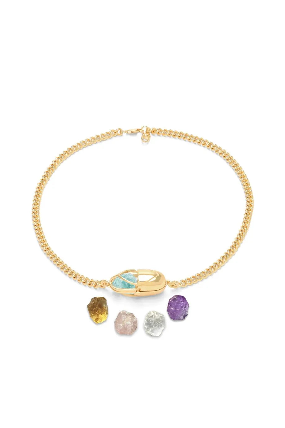 Capsule Crystal Choker Necklace in Gold
