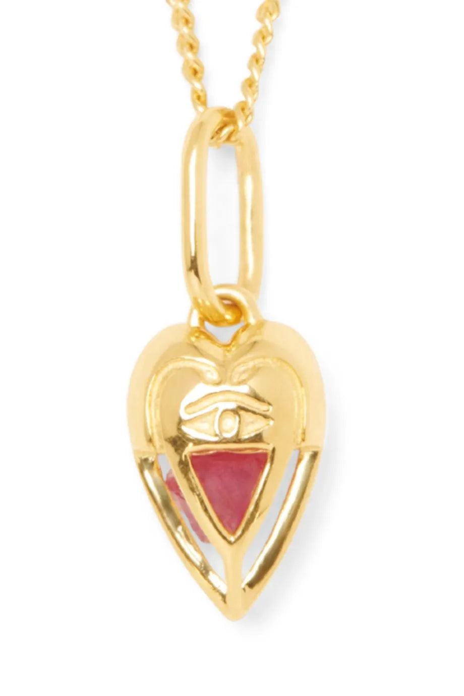 The Lovers Mini Capsule Heart Necklace in Gold