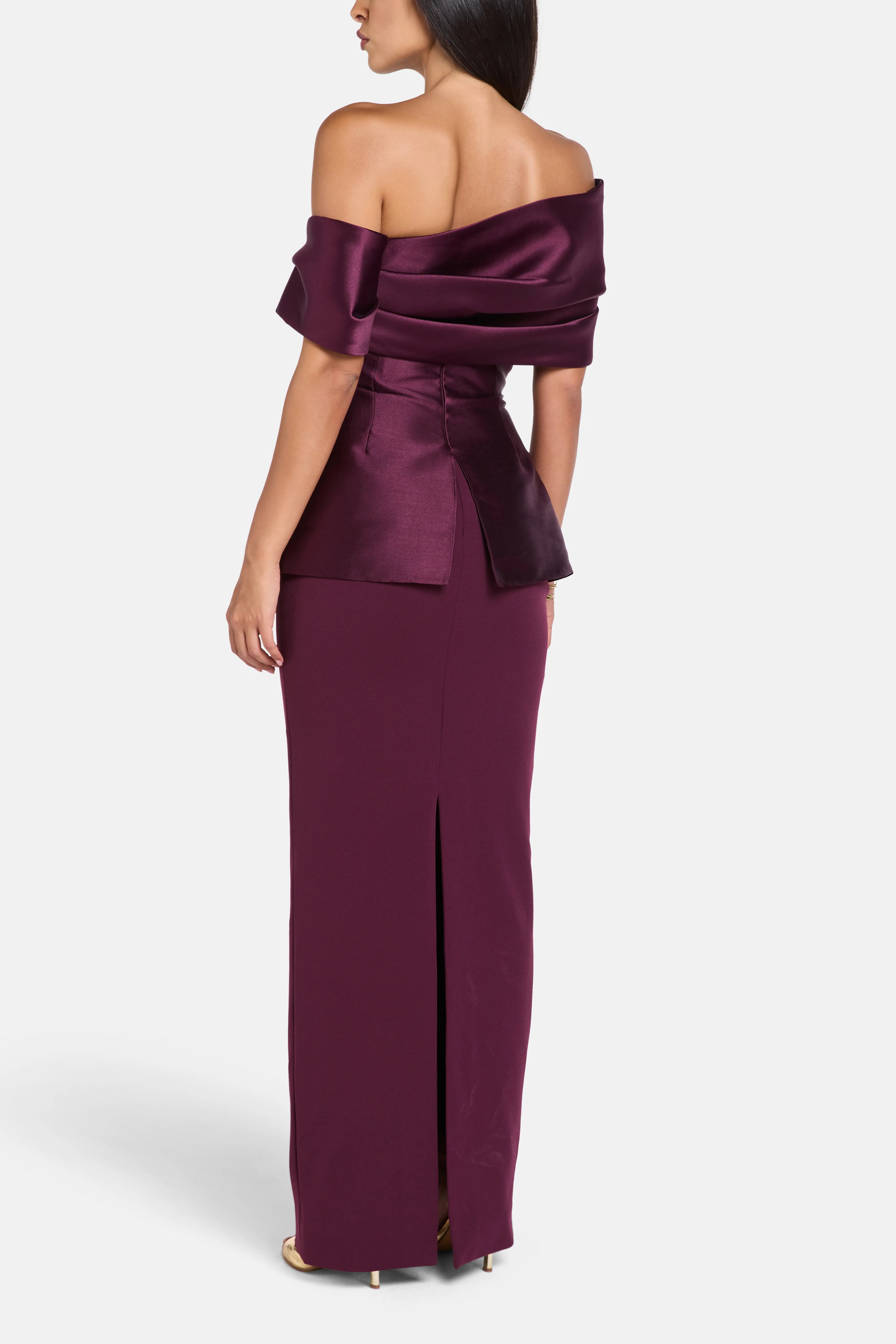 Lucine One Shoulder Evening Dress in Purple