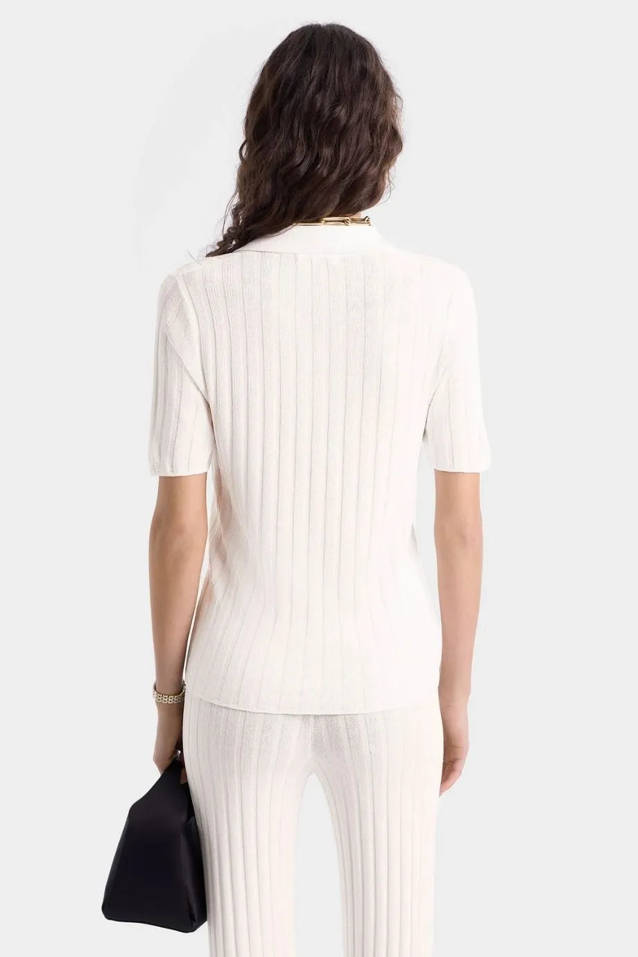 SRC Ribbed Trousers in White