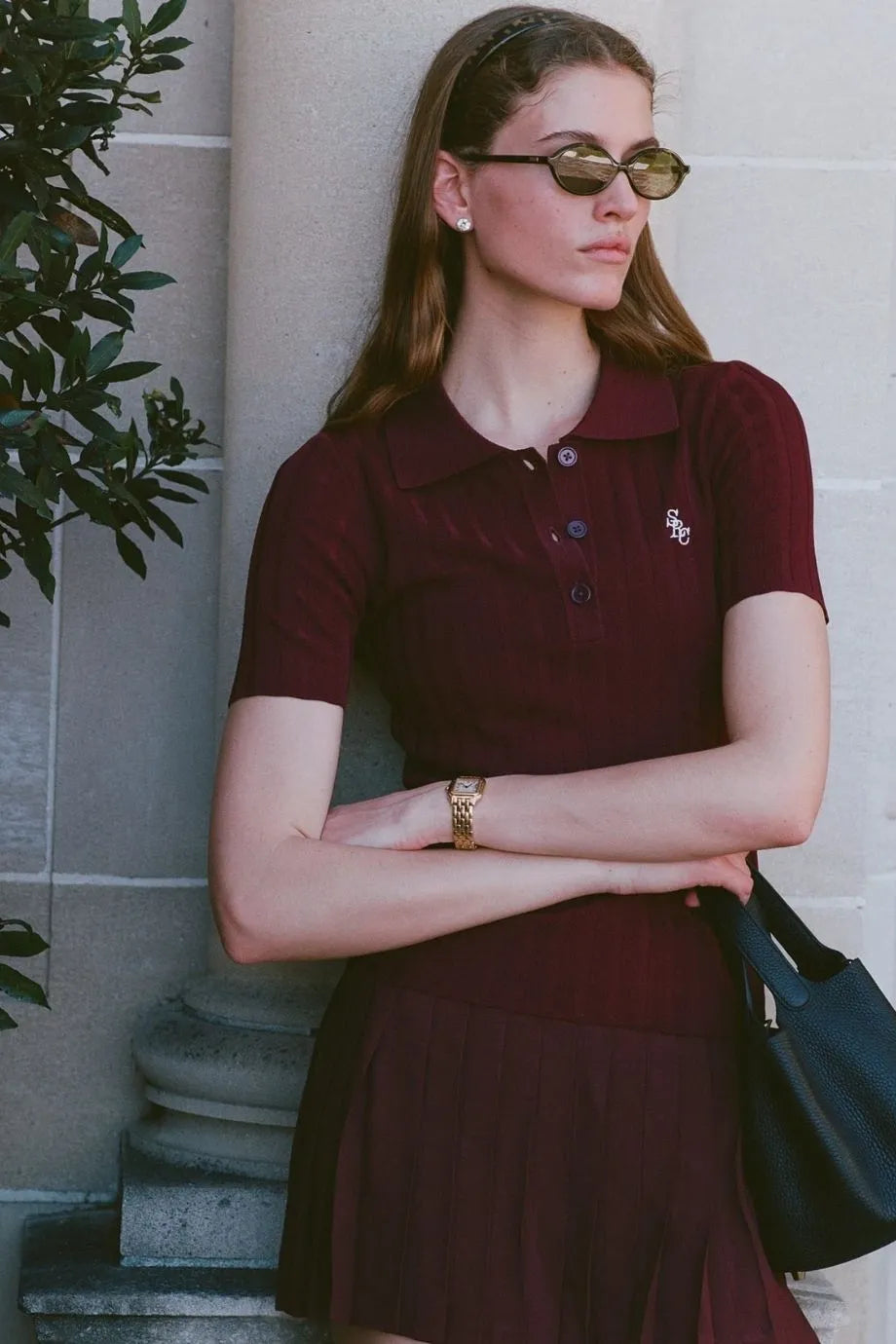 SRC Ribbed Polo T-Shirt in Red
