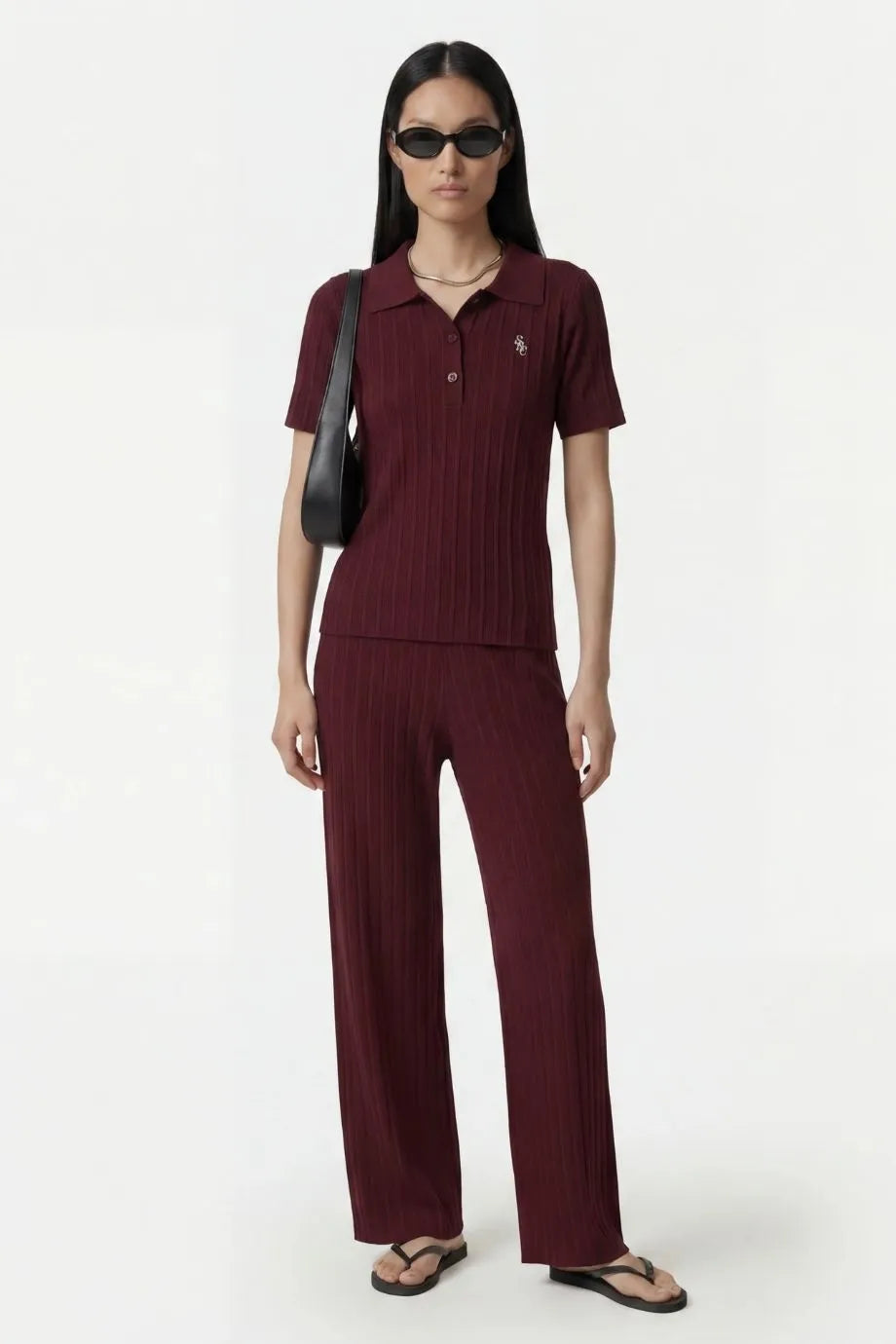SRC Ribbed Trousers in Red