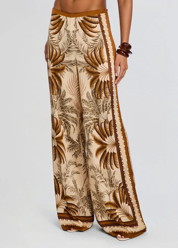Sunny Ochre Palma Wide Legged Pants in Beige