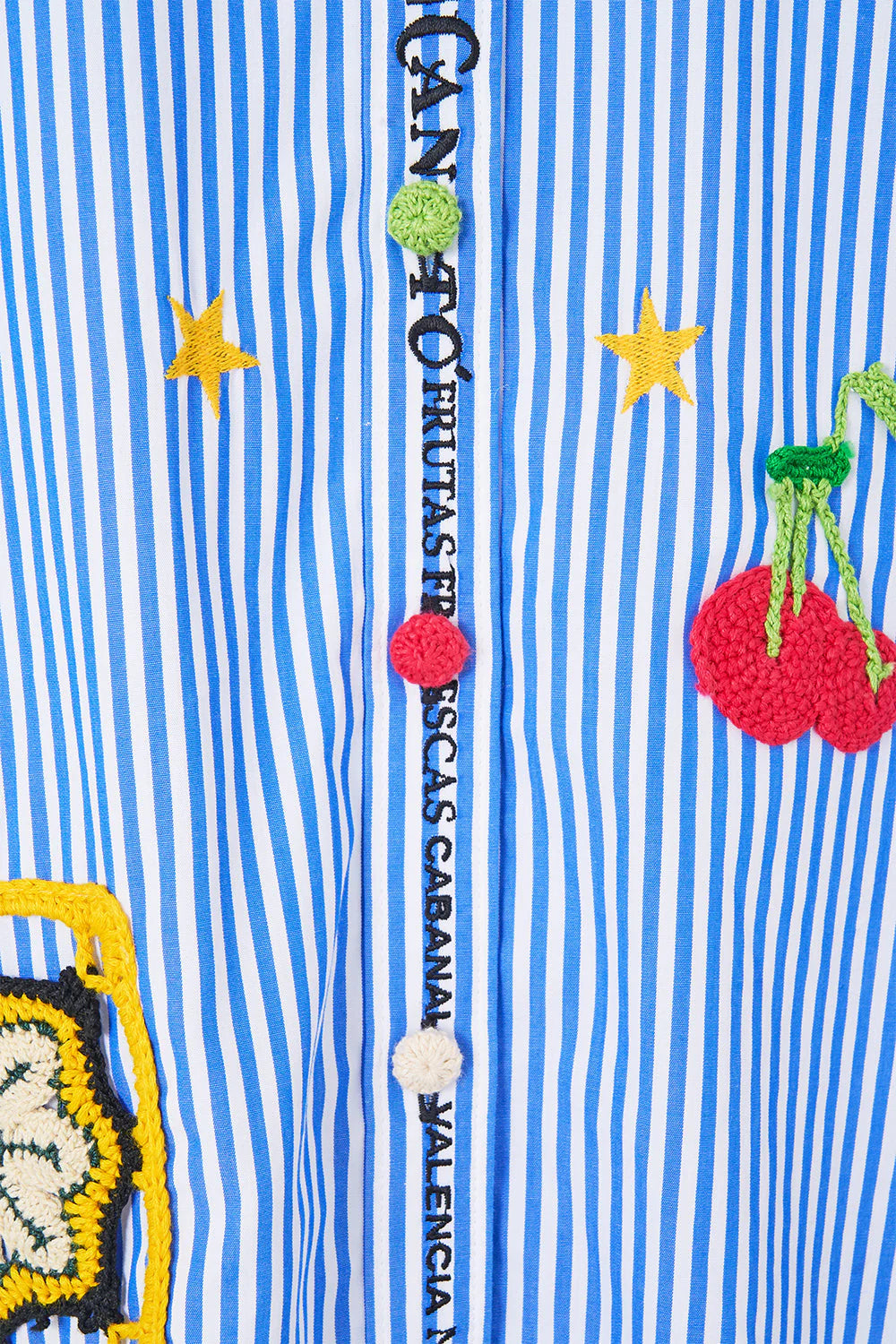 Magic of the Mercado Balloon Sleeves Cotton Shirt Blouse in Blue