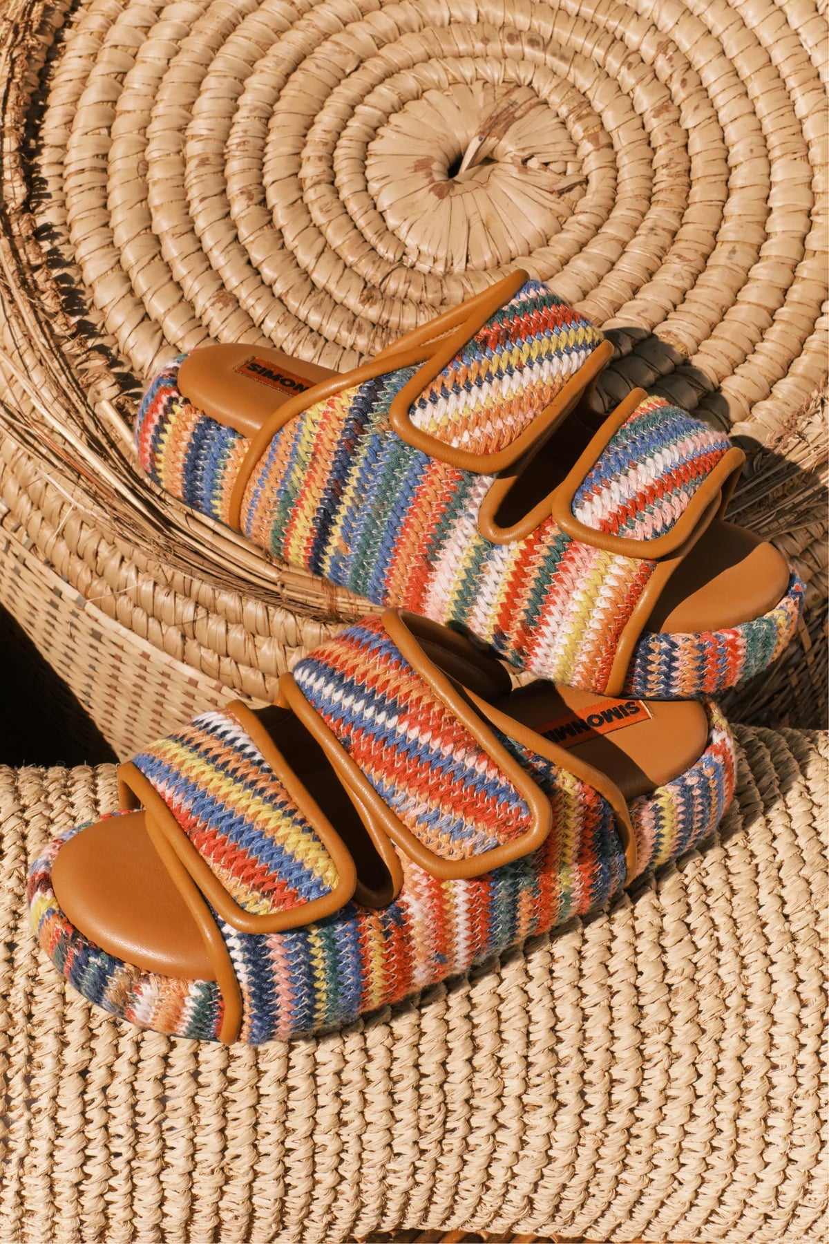 Cro Multicolor Flat Sandals in Yellow