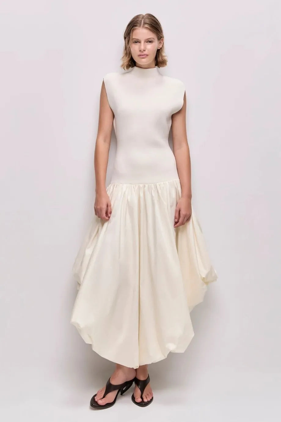 Venetia Knit Midi Dress in White
