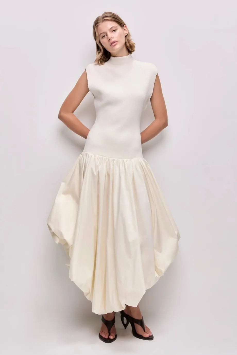 Venetia Knit Midi Dress in White