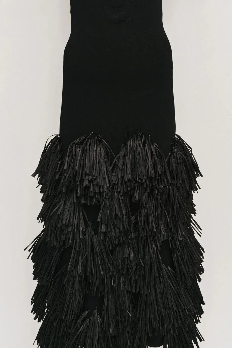 Elva Raffia Knit Sleeveless Midi Dress in Black