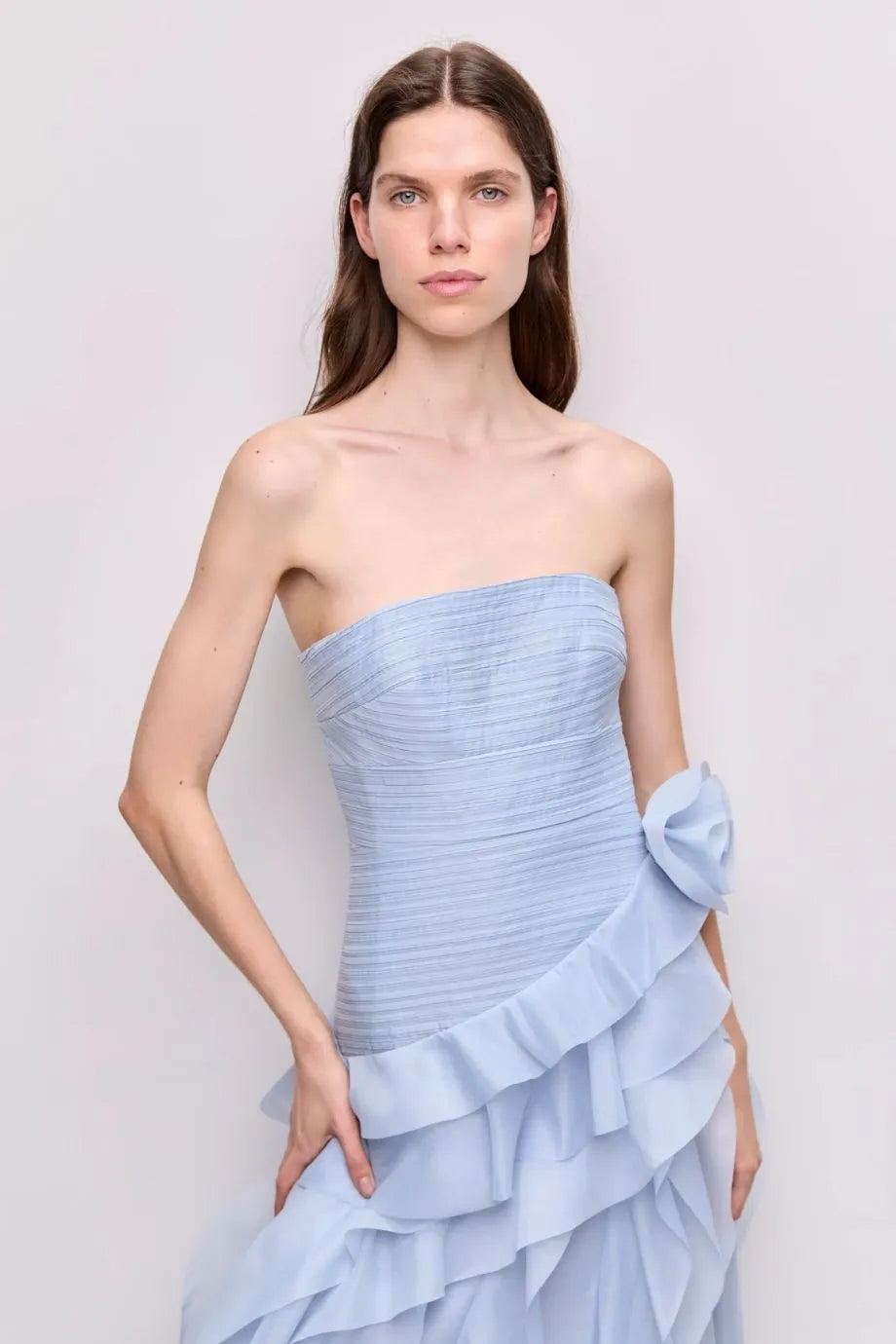 Canyon Strapless Maxi Dress in Blue
