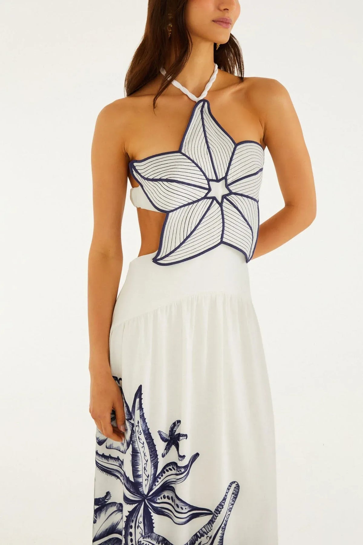 Coast Stars Linen Sleeveless Maxi Dress in White