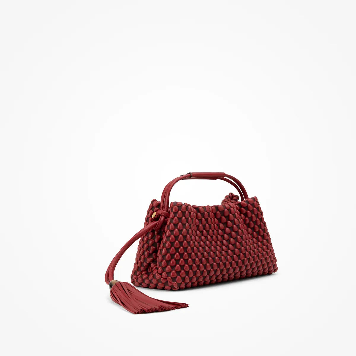 Tango Nappa Bubble Cinnamon Stick Top Handle Bag in Red