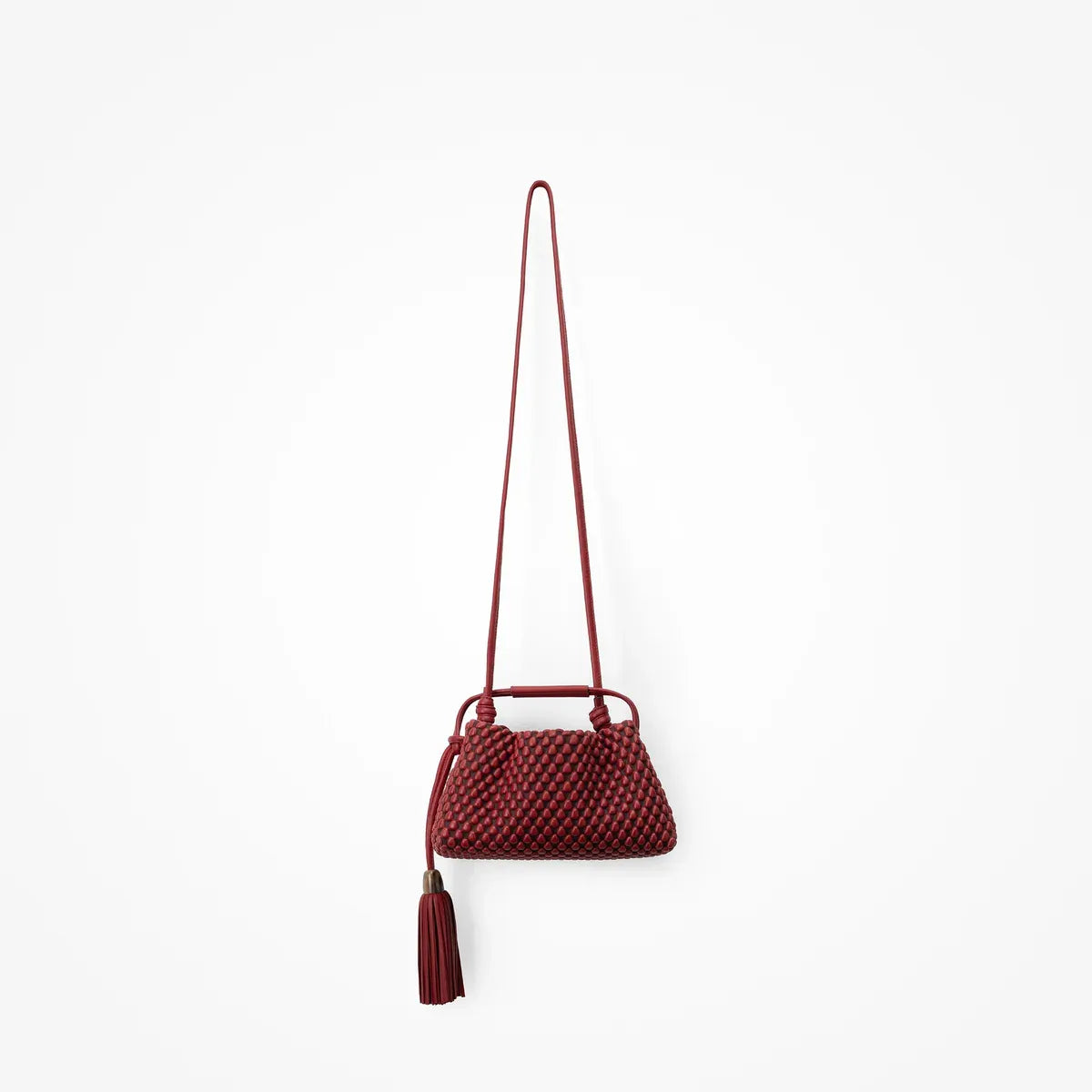 Tango Nappa Bubble Cinnamon Stick Top Handle Bag in Red
