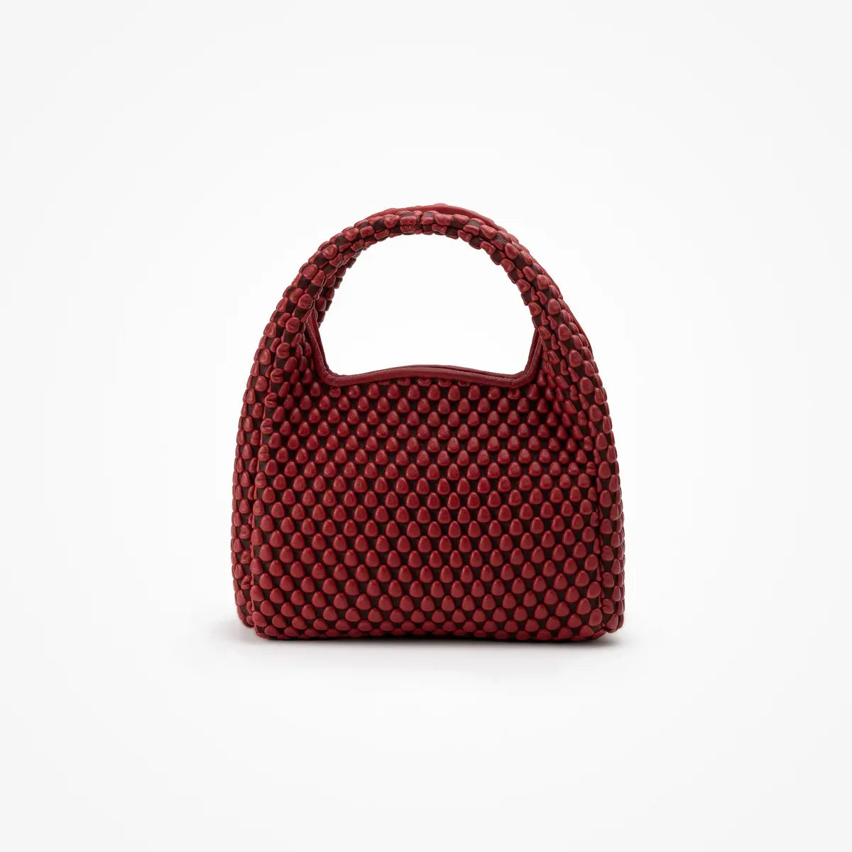 Figaro Nappa Classic Red Bubble Top Handle Bag in Red