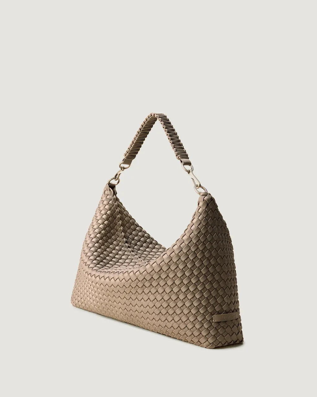 Porto Half Moon Woven Clutch Bag in Brown