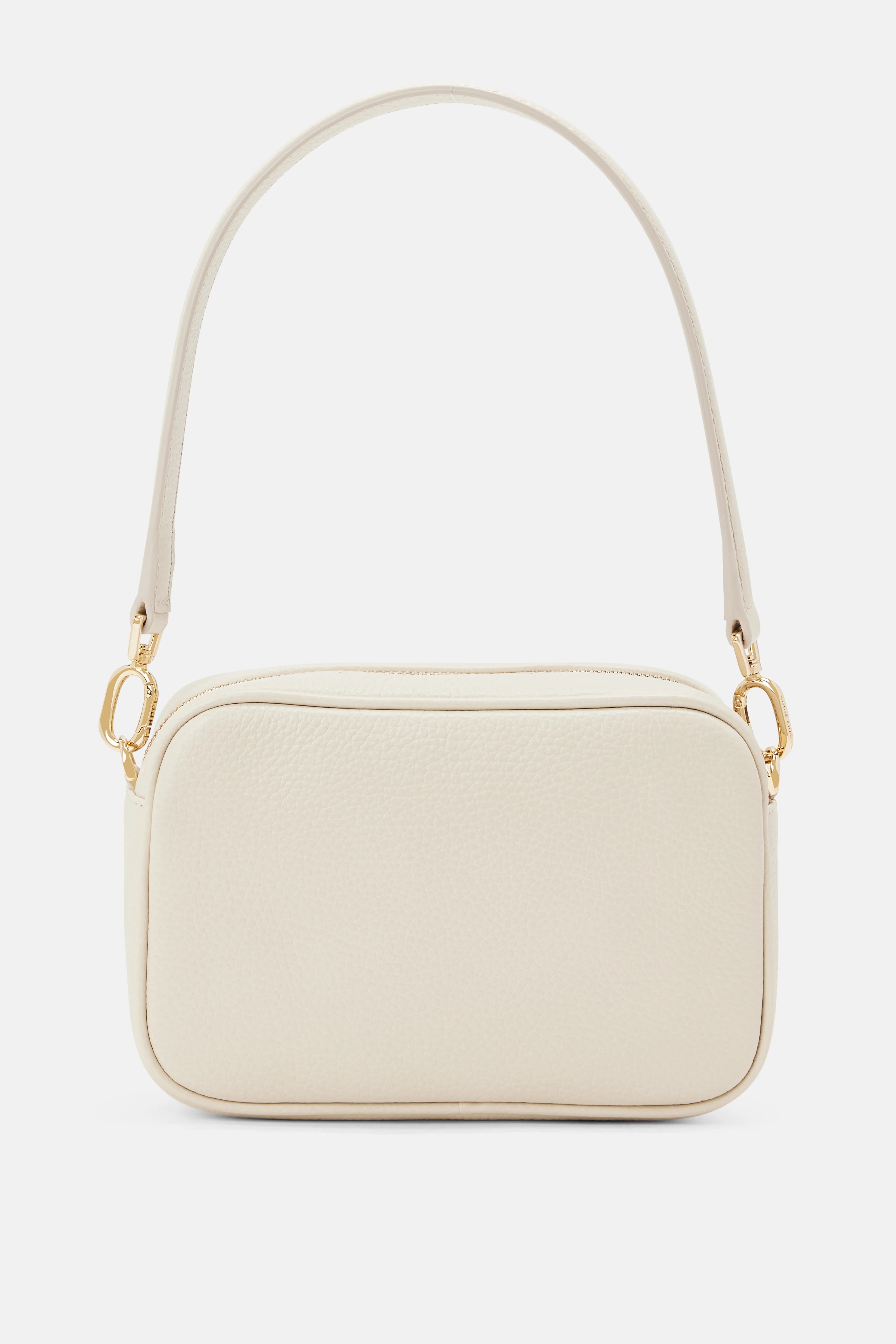 Lili Pebbled Shoulder Bag in Beige