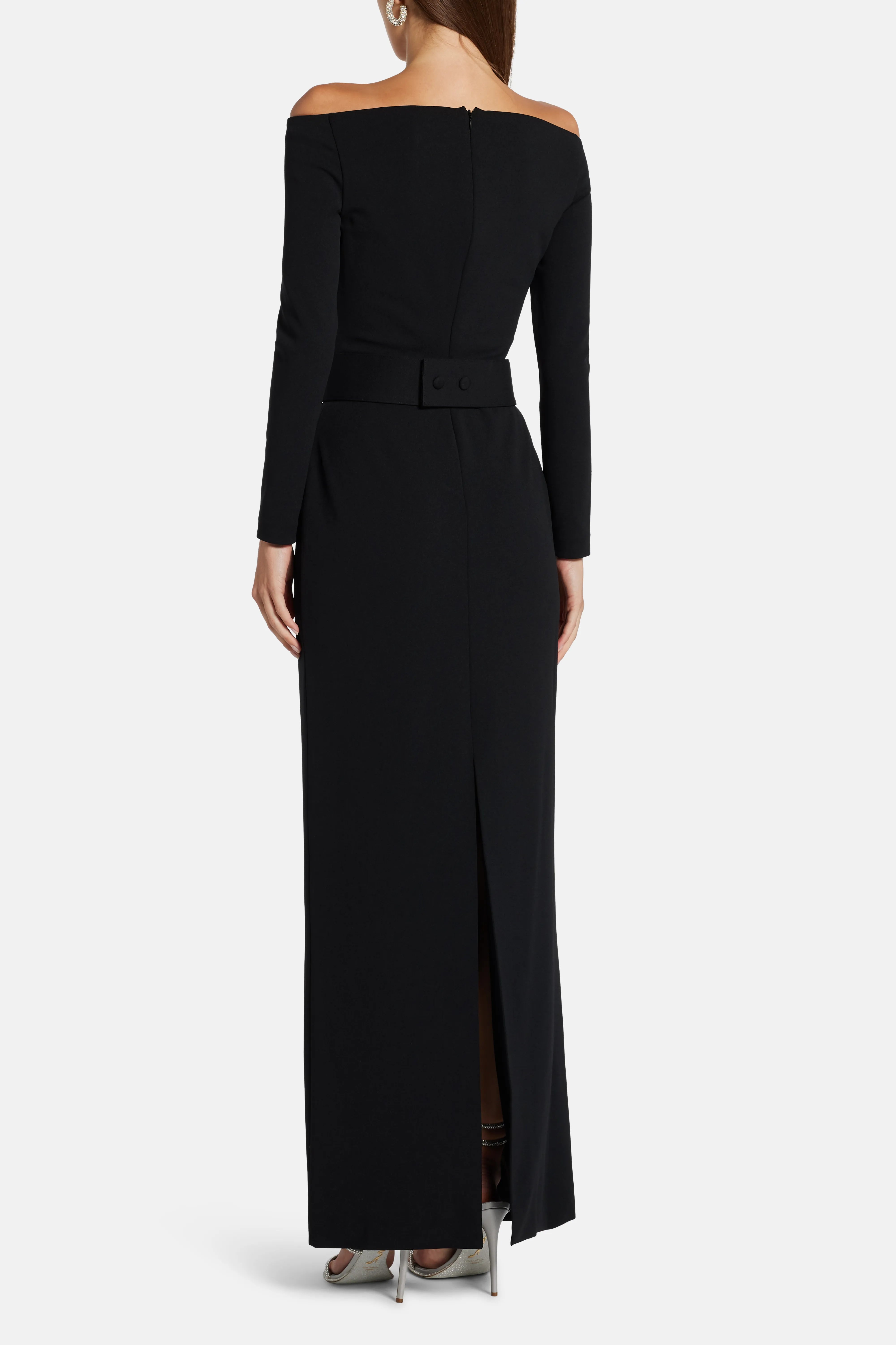 Sabina Off Shoulder Maxi Dress in Black