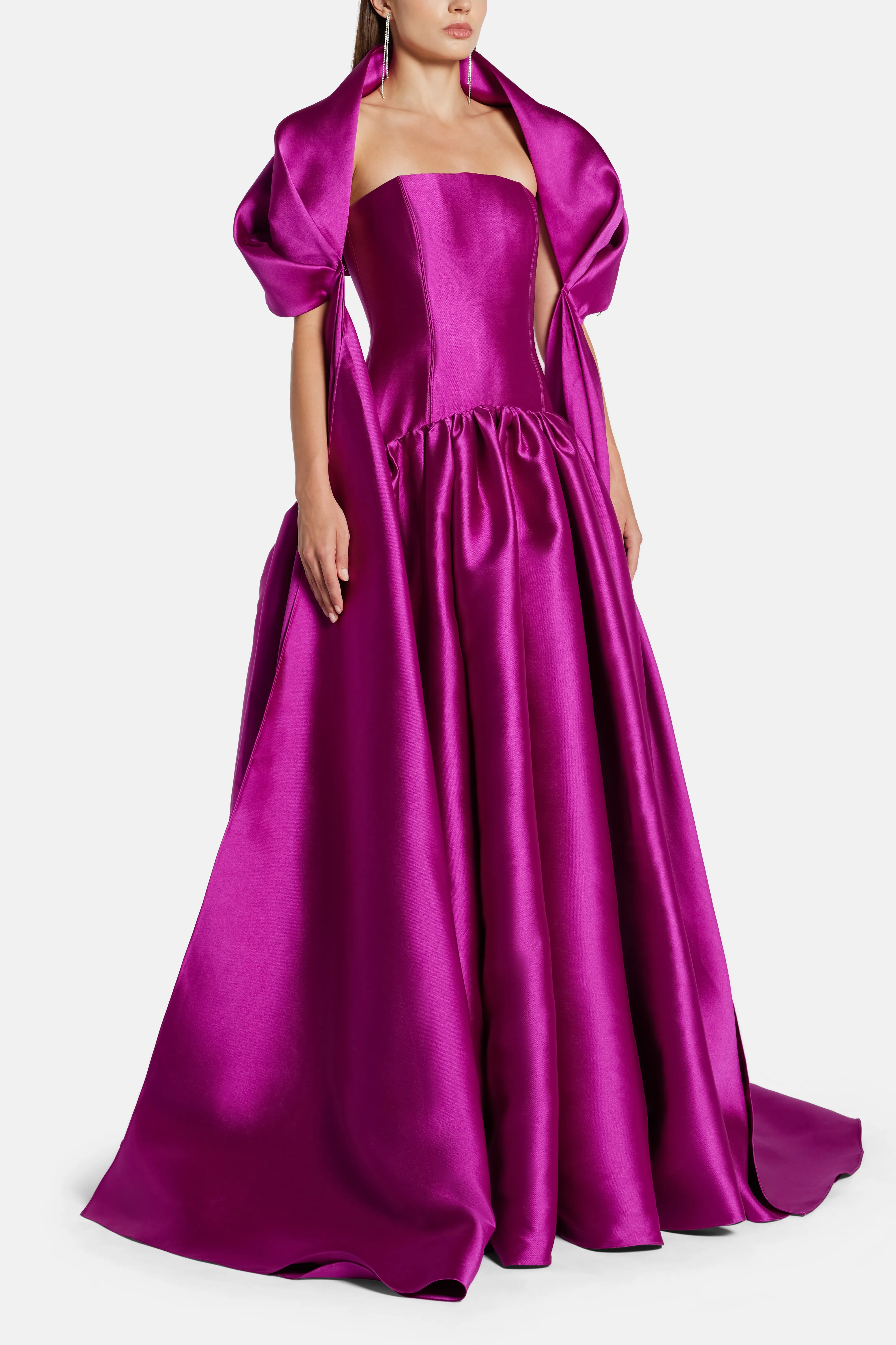 فستان سهرة جازمين باللون الوردي