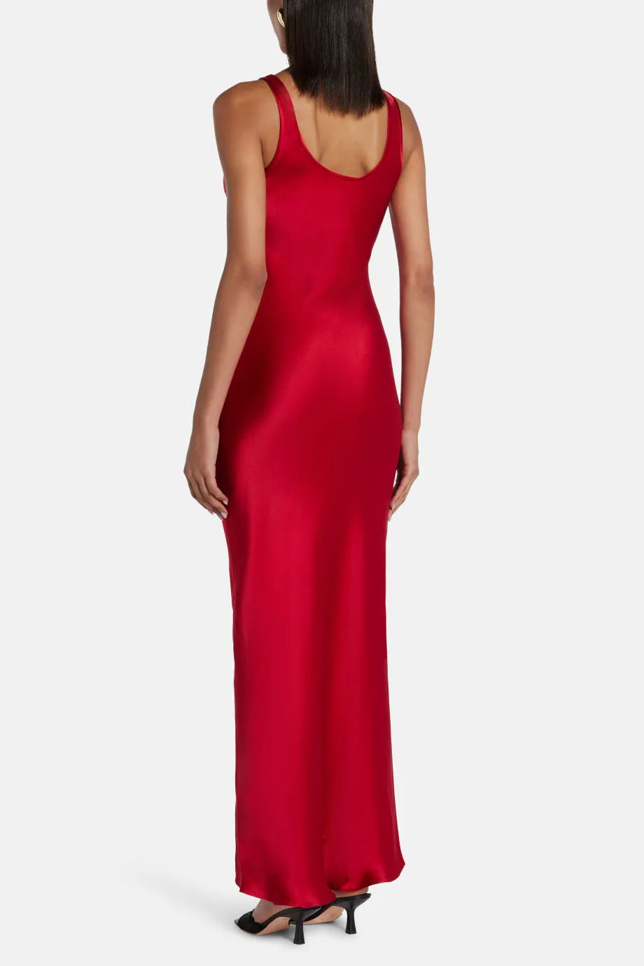 Alison Sleeveless Silk Maxi Dress in Red