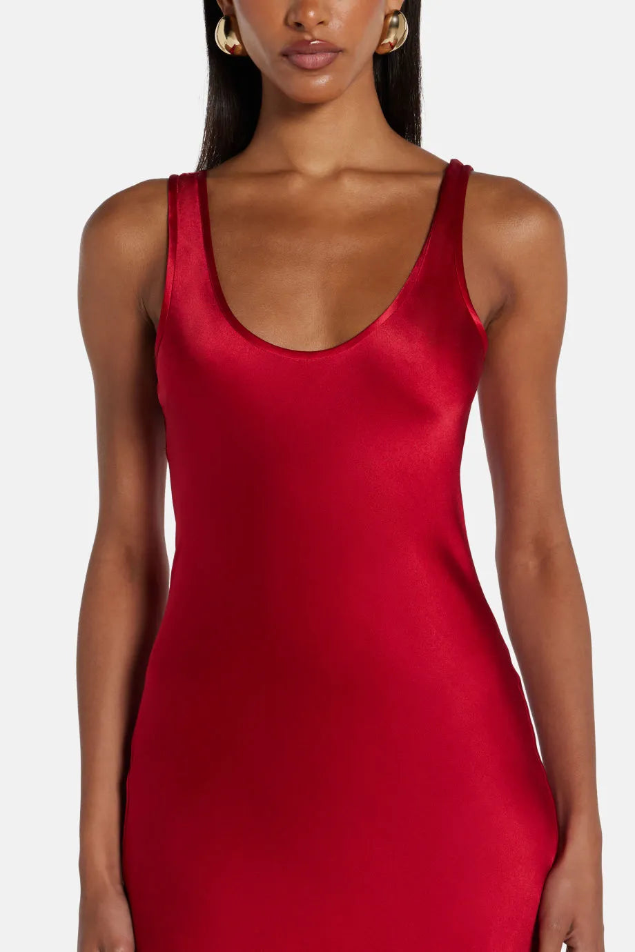 Alison Sleeveless Silk Maxi Dress in Red