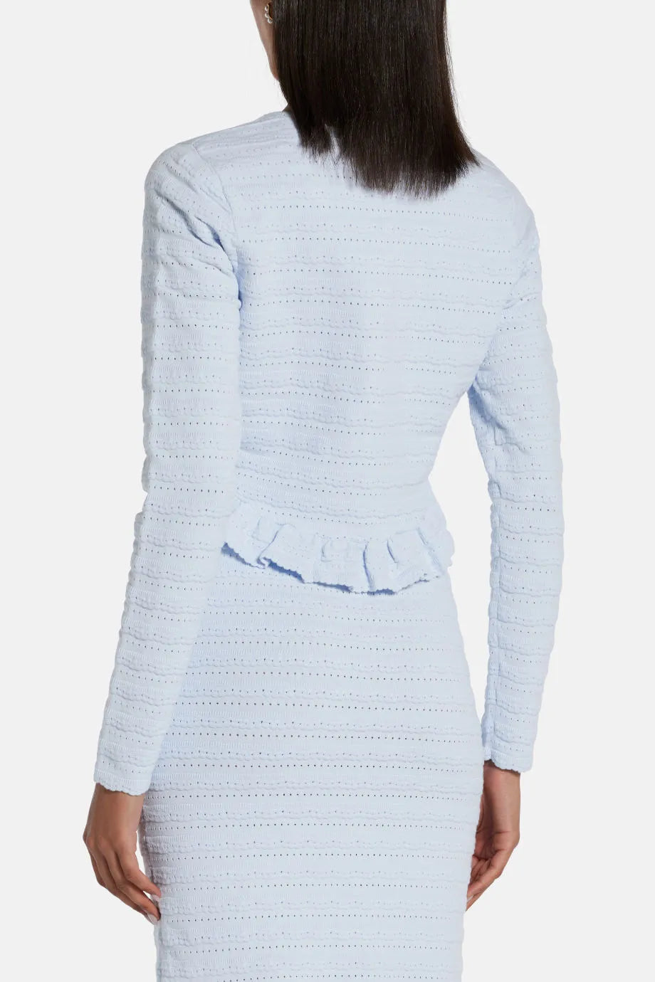 Rogan Knit Cropped Cardigan in Blue