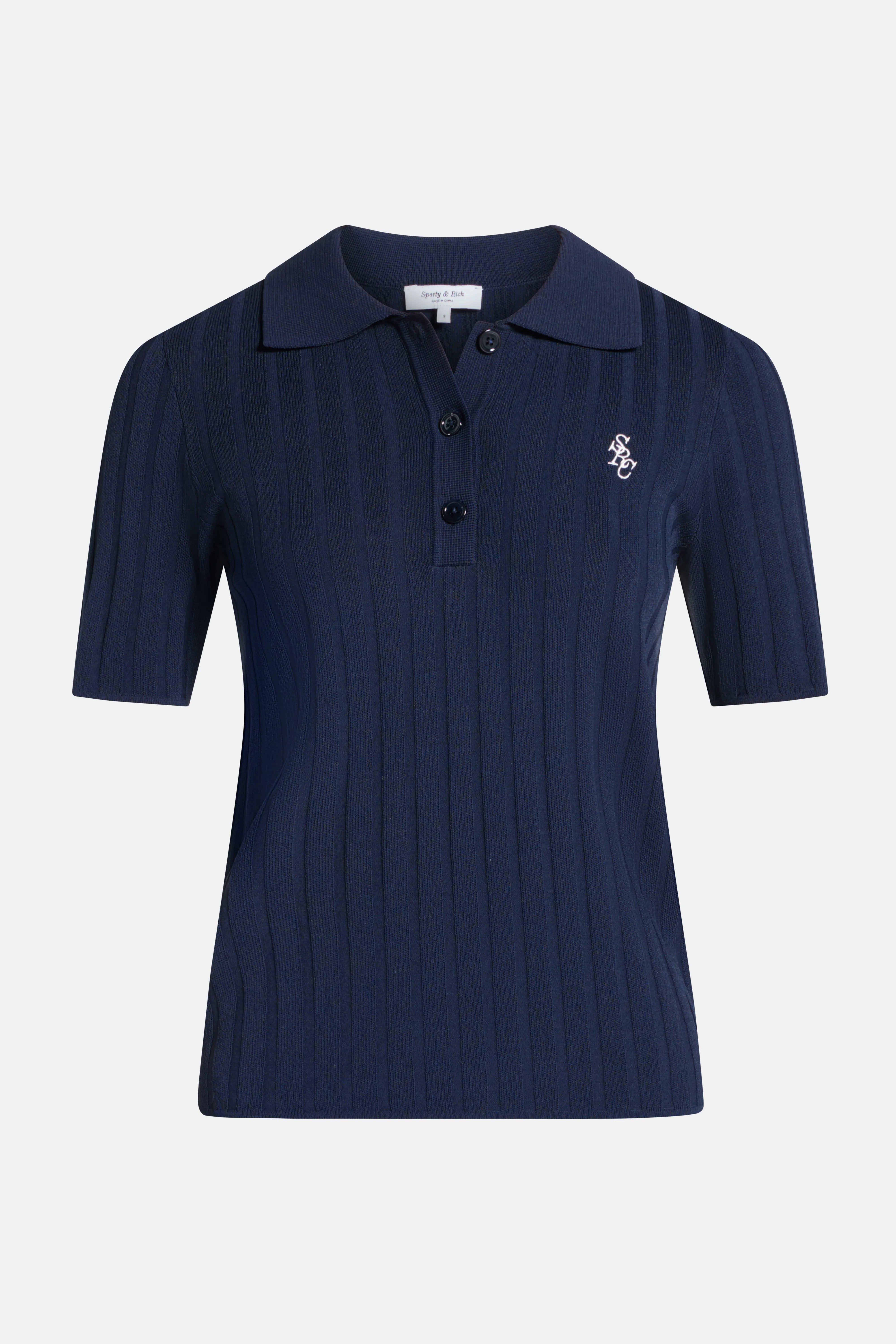 SRC Ribbed Polo T-Shirt in Blue