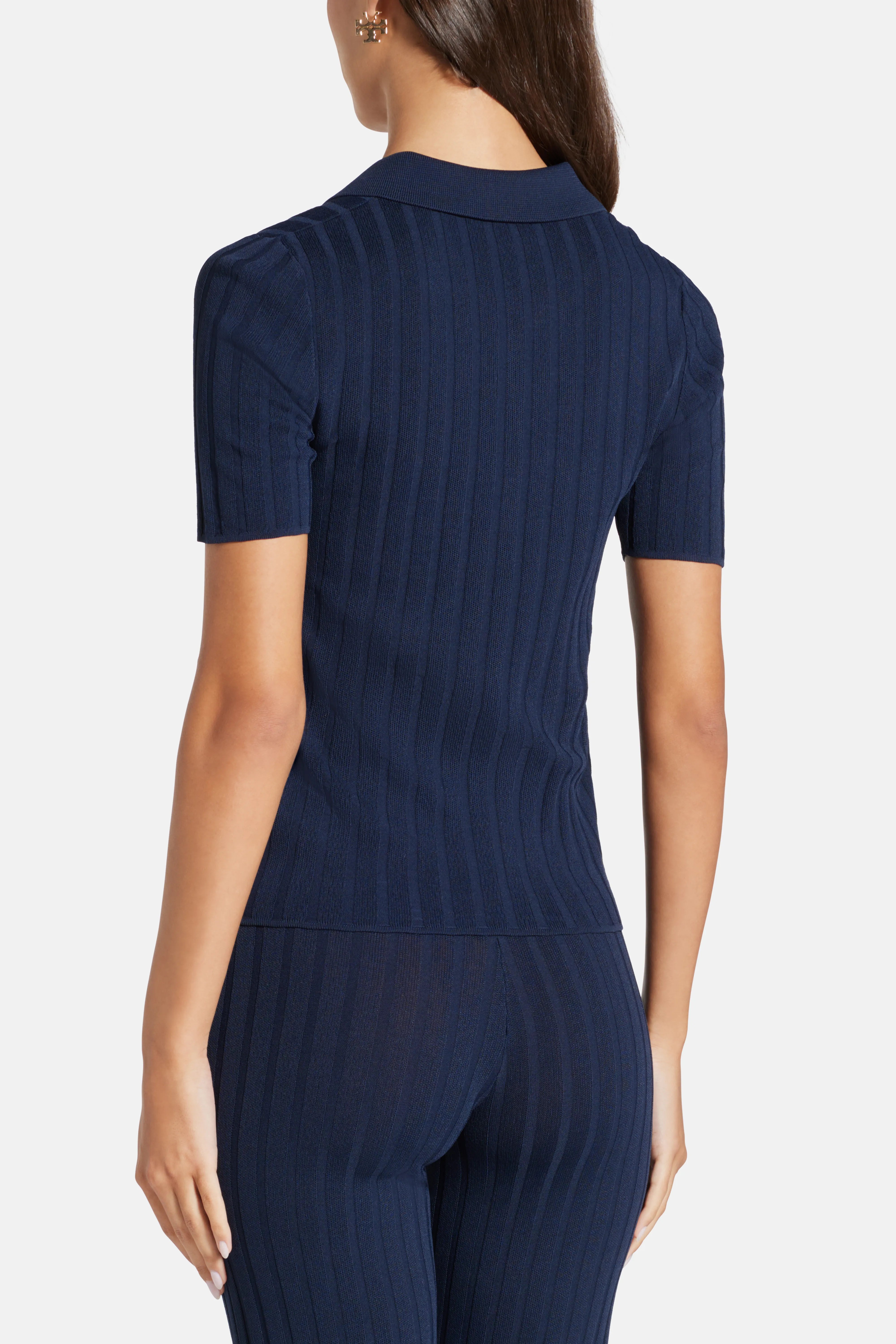 SRC Ribbed Polo T-Shirt in Blue