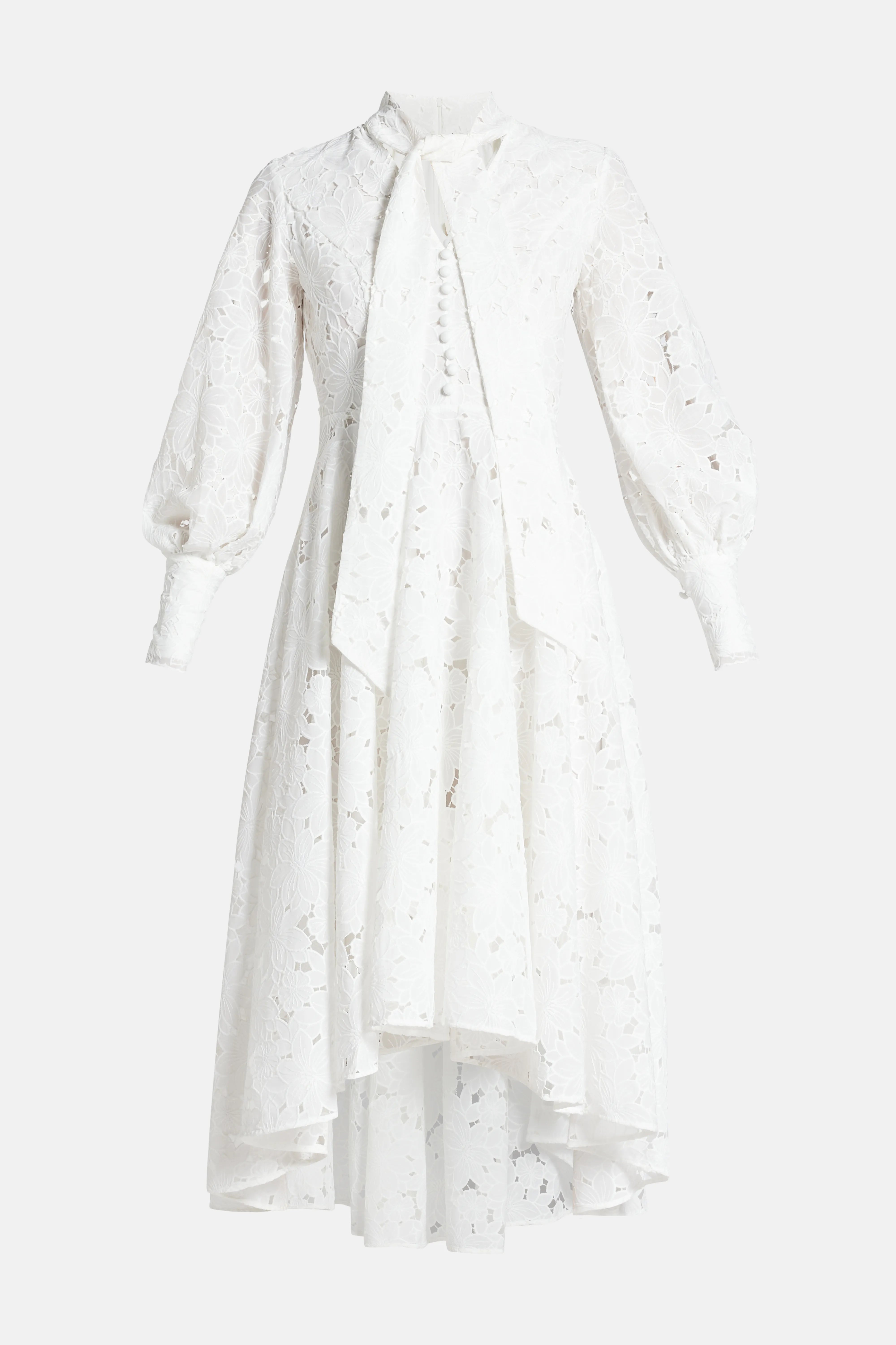 Mirabel Cotton Midi Dress in White
