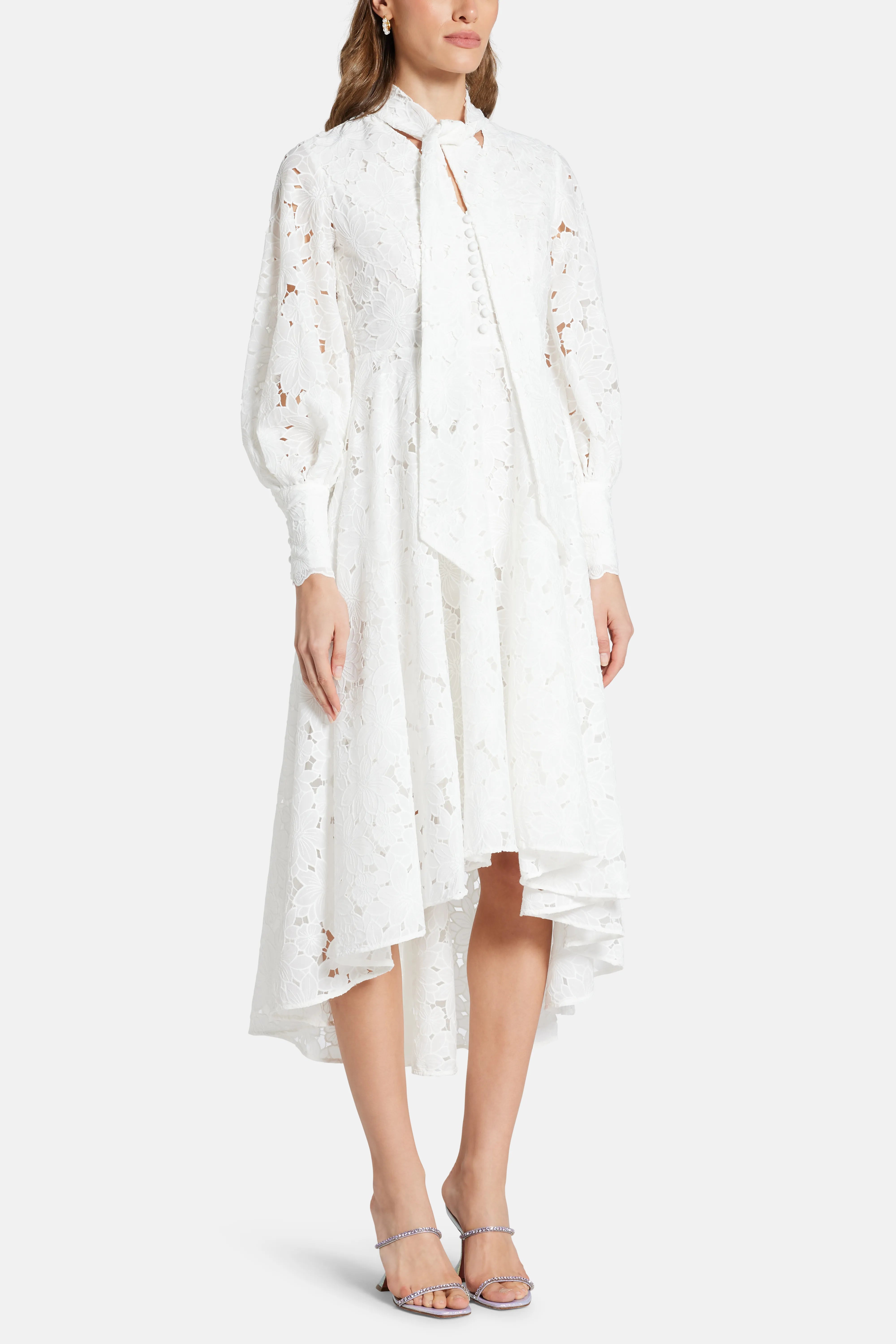 Mirabel Cotton Midi Dress in White