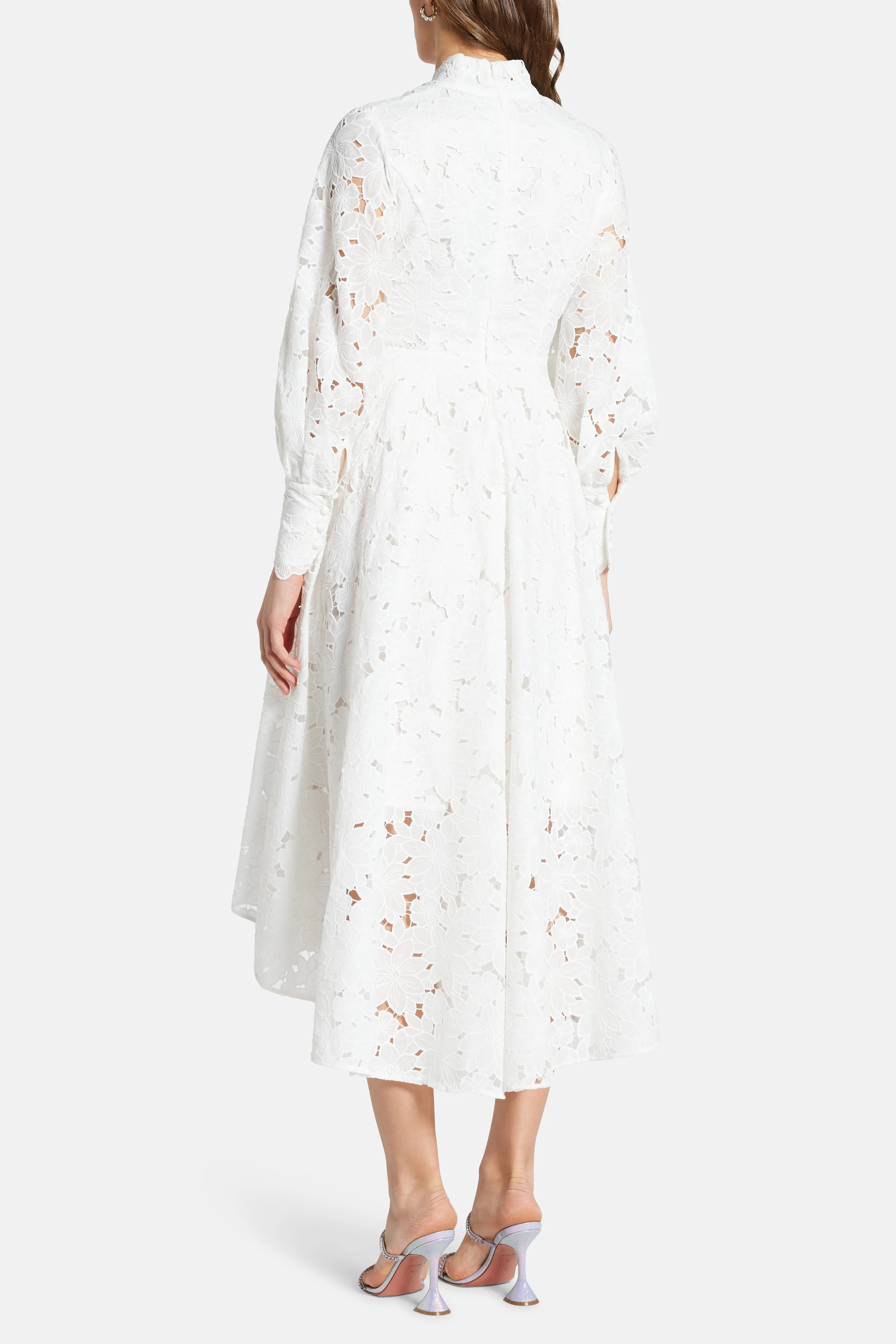 Mirabel Cotton Midi Dress in White