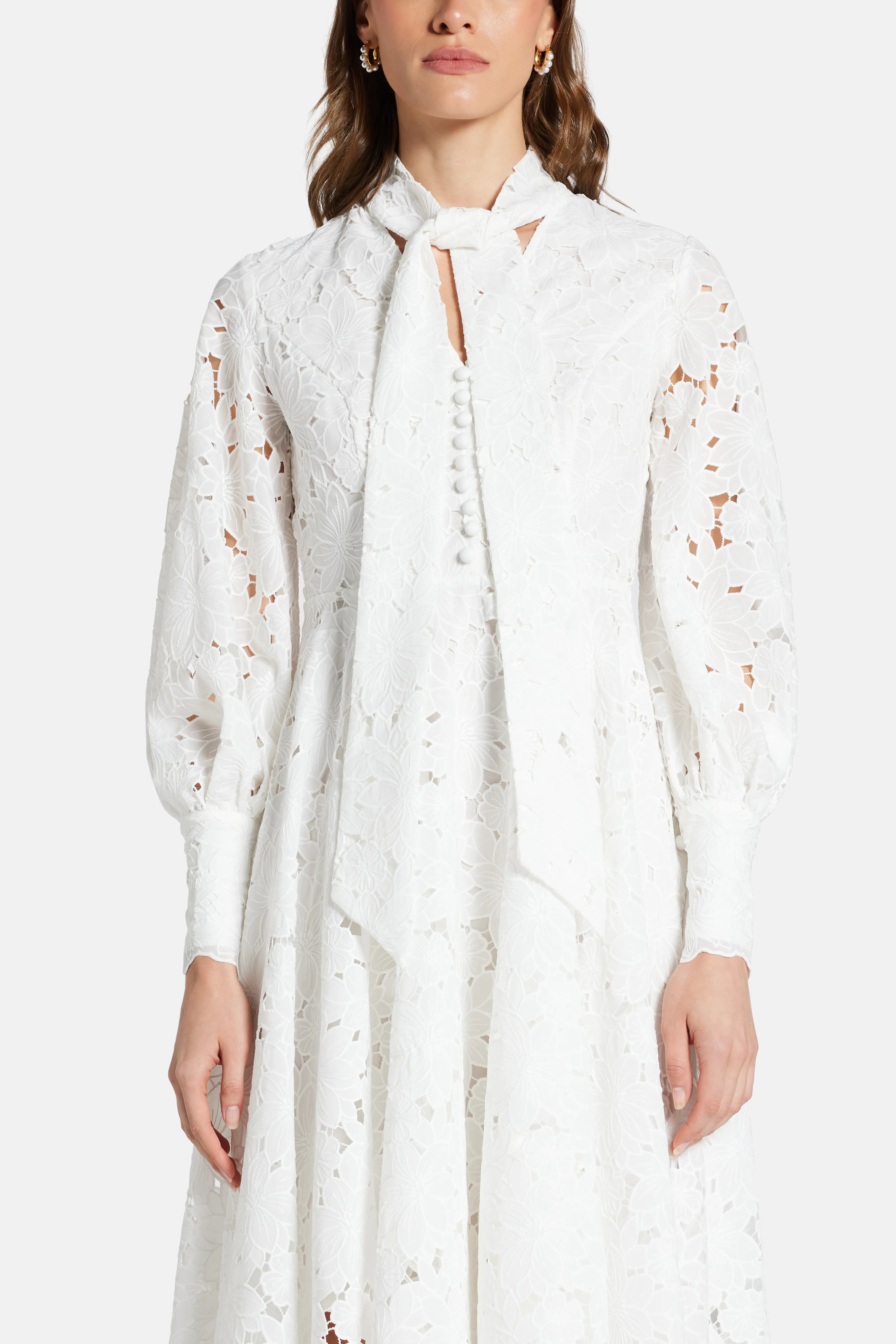 Mirabel Cotton Midi Dress in White