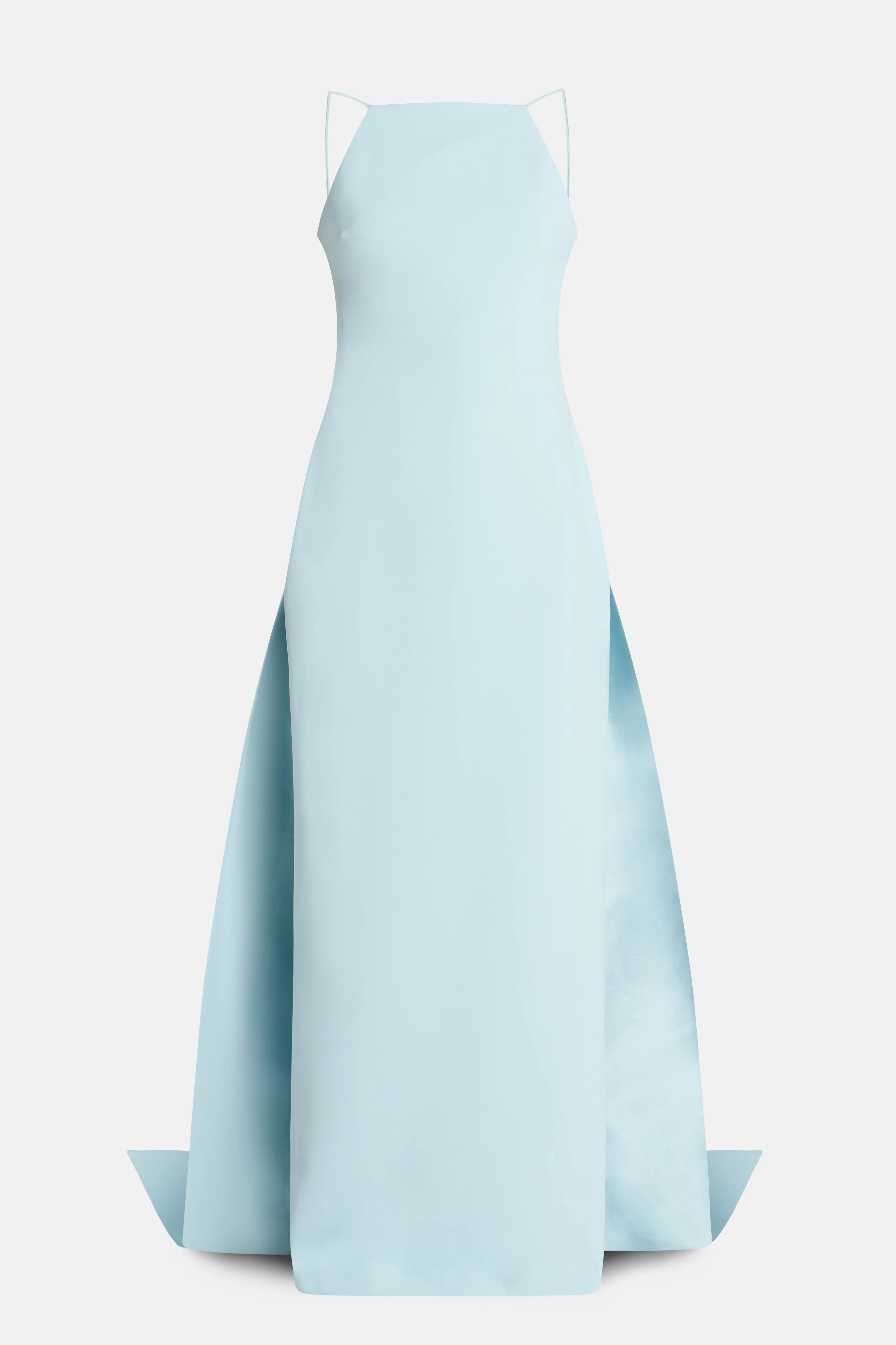 Ulla Sleeveless Cape Evening Gown in Blue