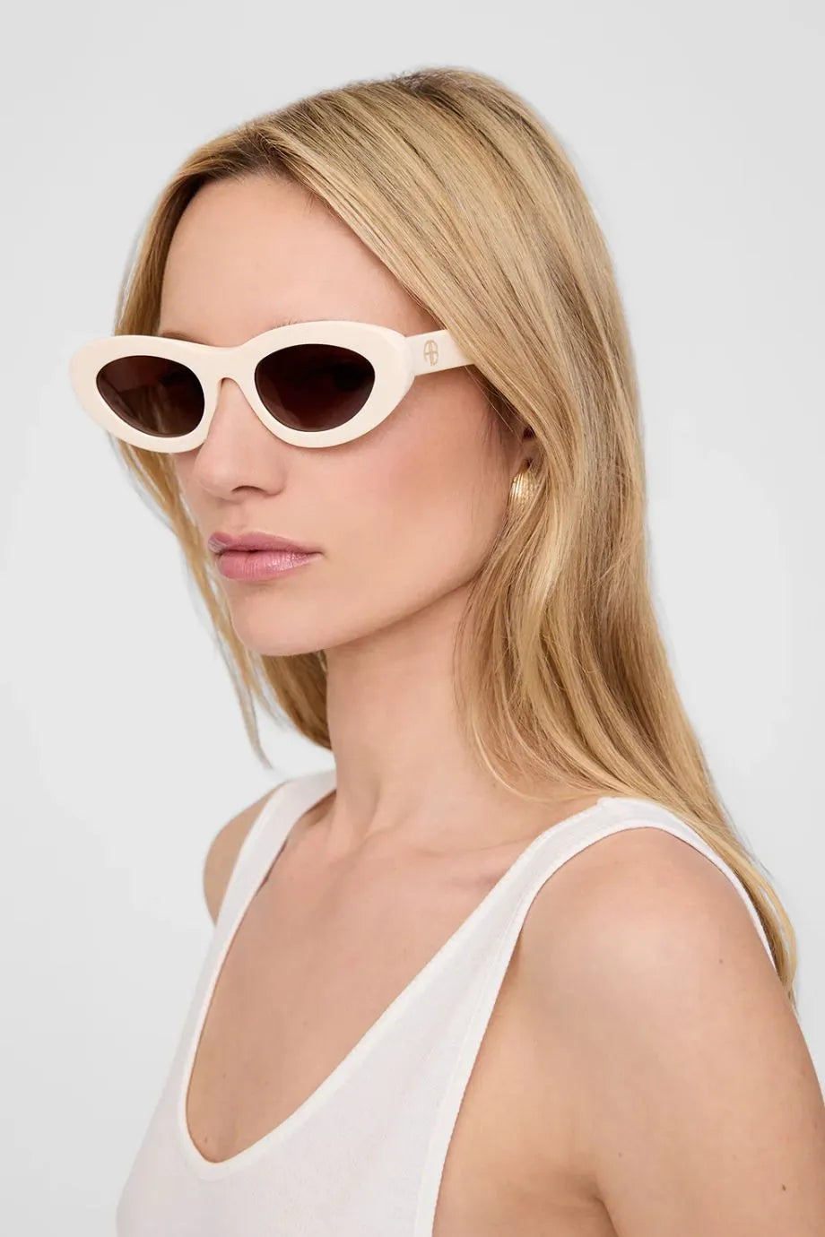Roma Monogram Sunglasses in White