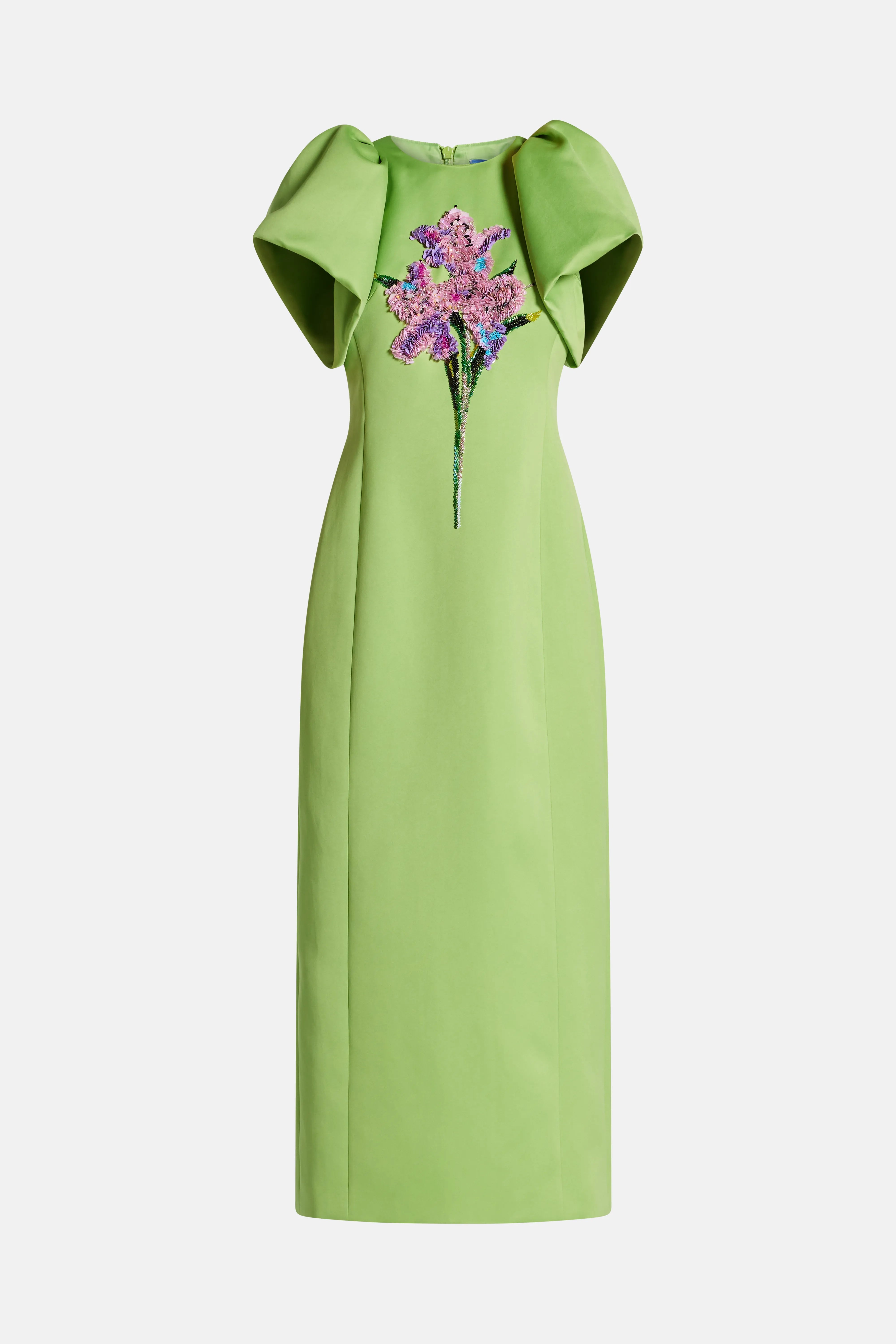 Lucinda Floral Embellished Maxi Dress In Green