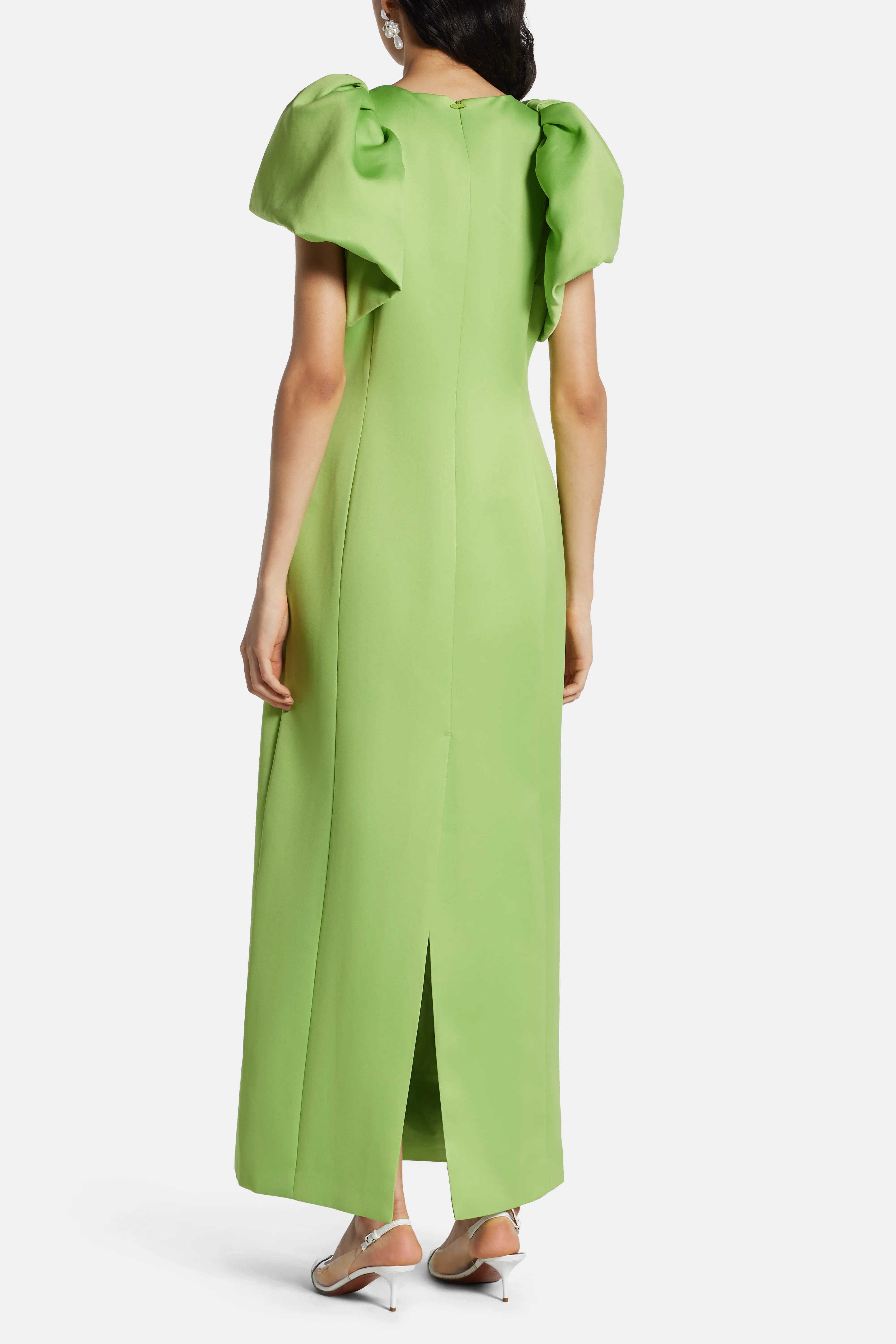 Lucinda Floral Embellished Maxi Dress In Green