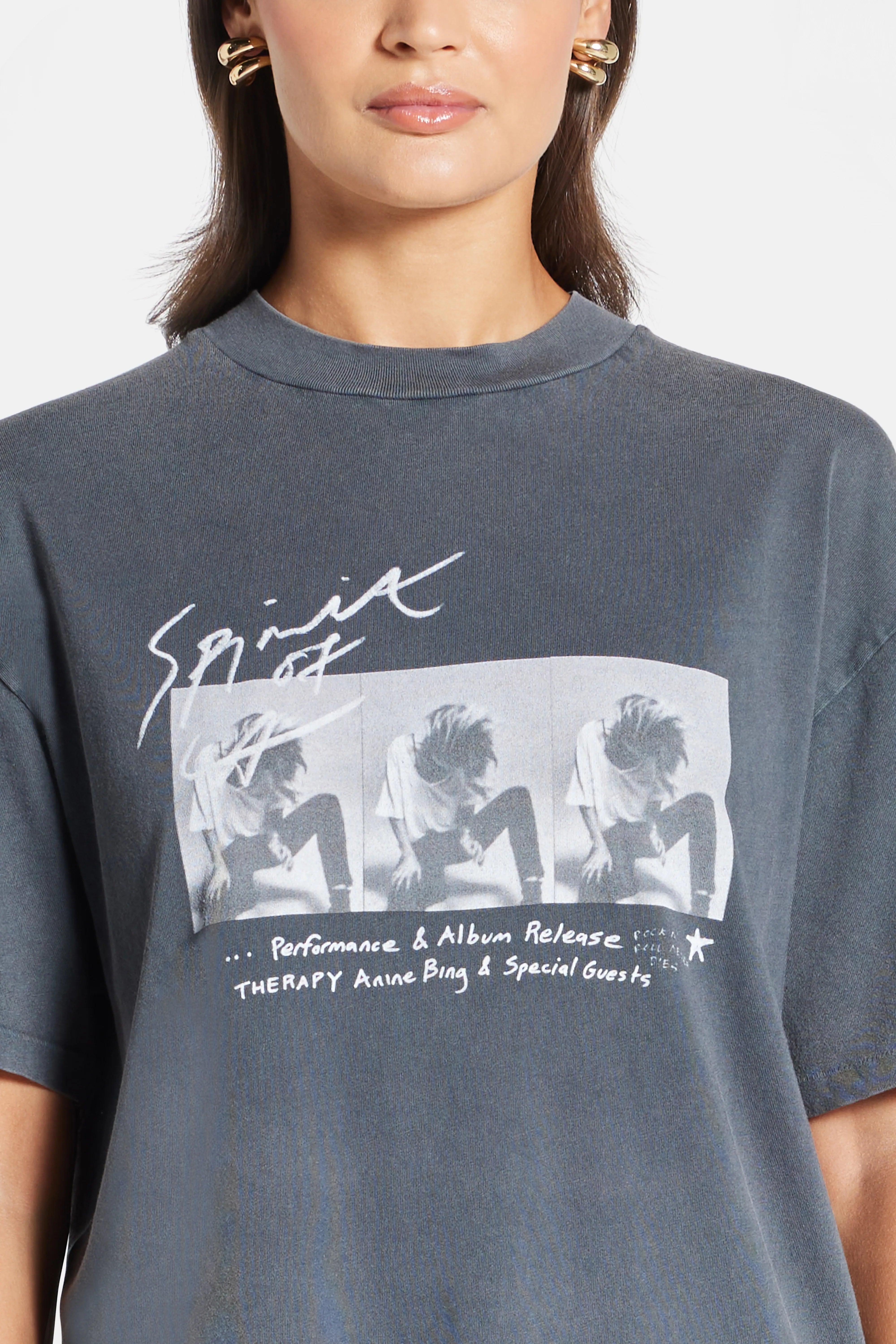 Ashton Concert Washed Cotton T-Shirt in Black