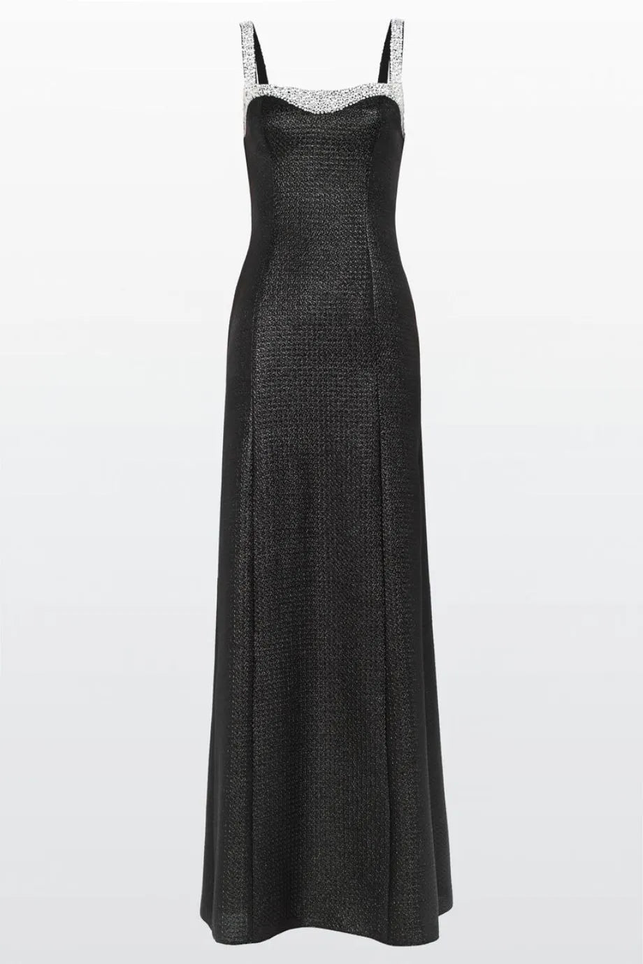 Valentine Sequins Embellished Sleeveless Evening Gown in Black and Silver