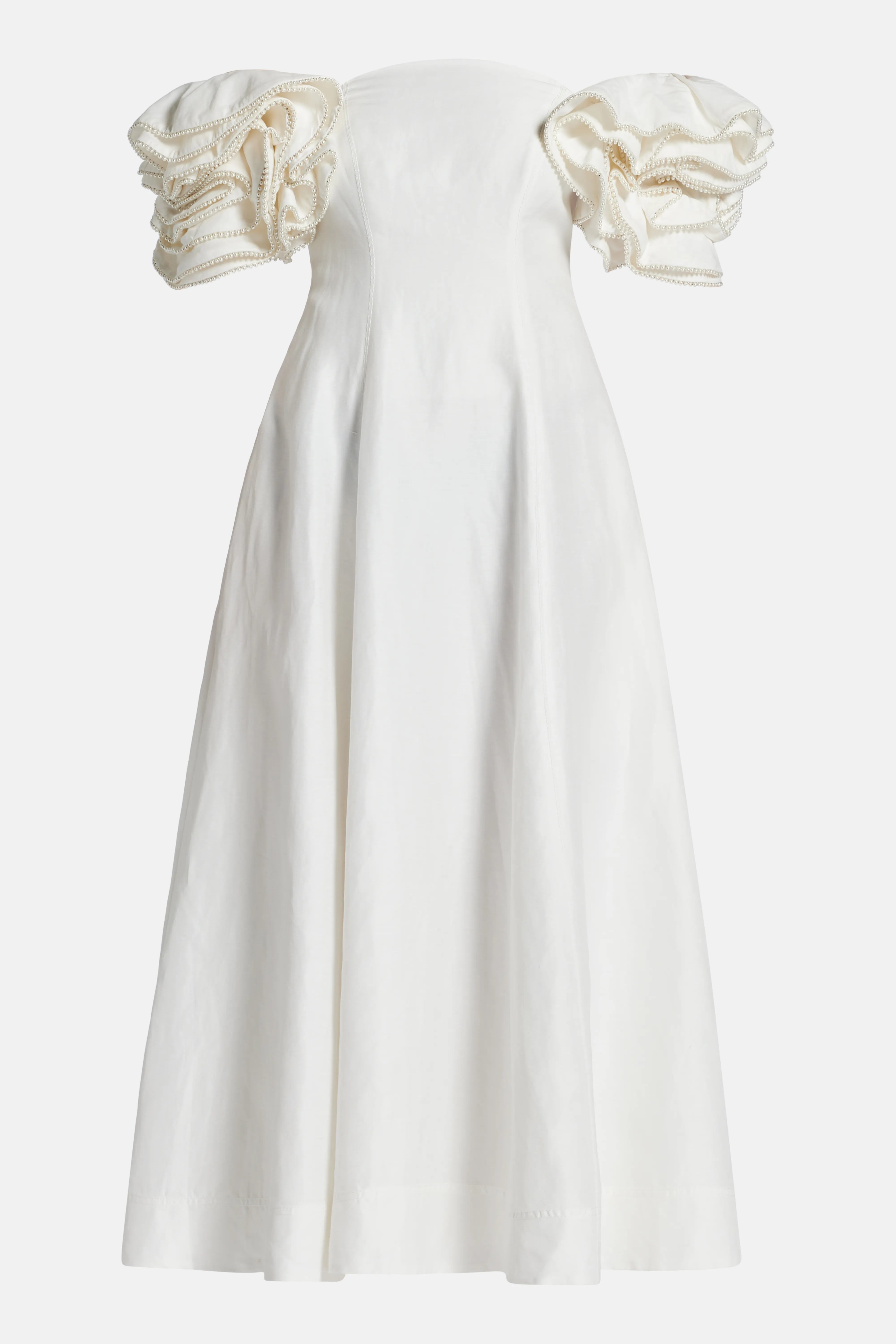 Twyla Linen Midi Dress in White